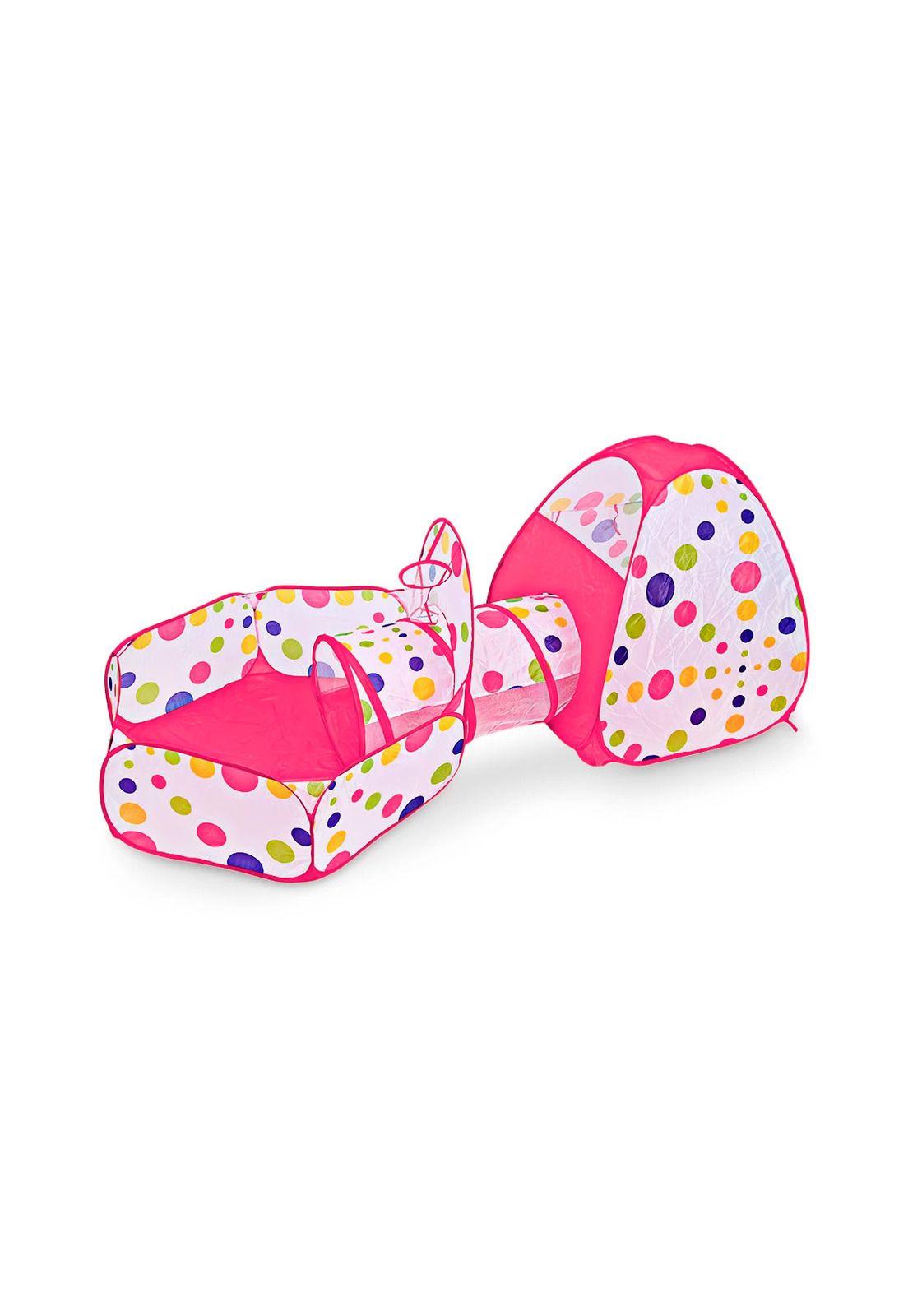 Carpa Tunel Plegable Para Niños Rosa-0