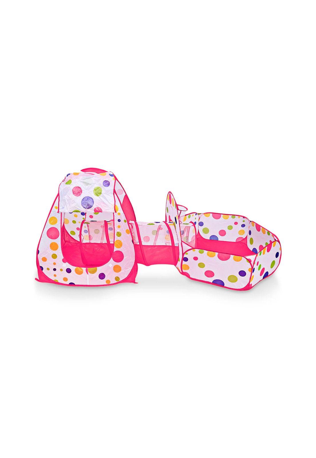 Carpa Tunel Plegable Para Niños Rosa-3
