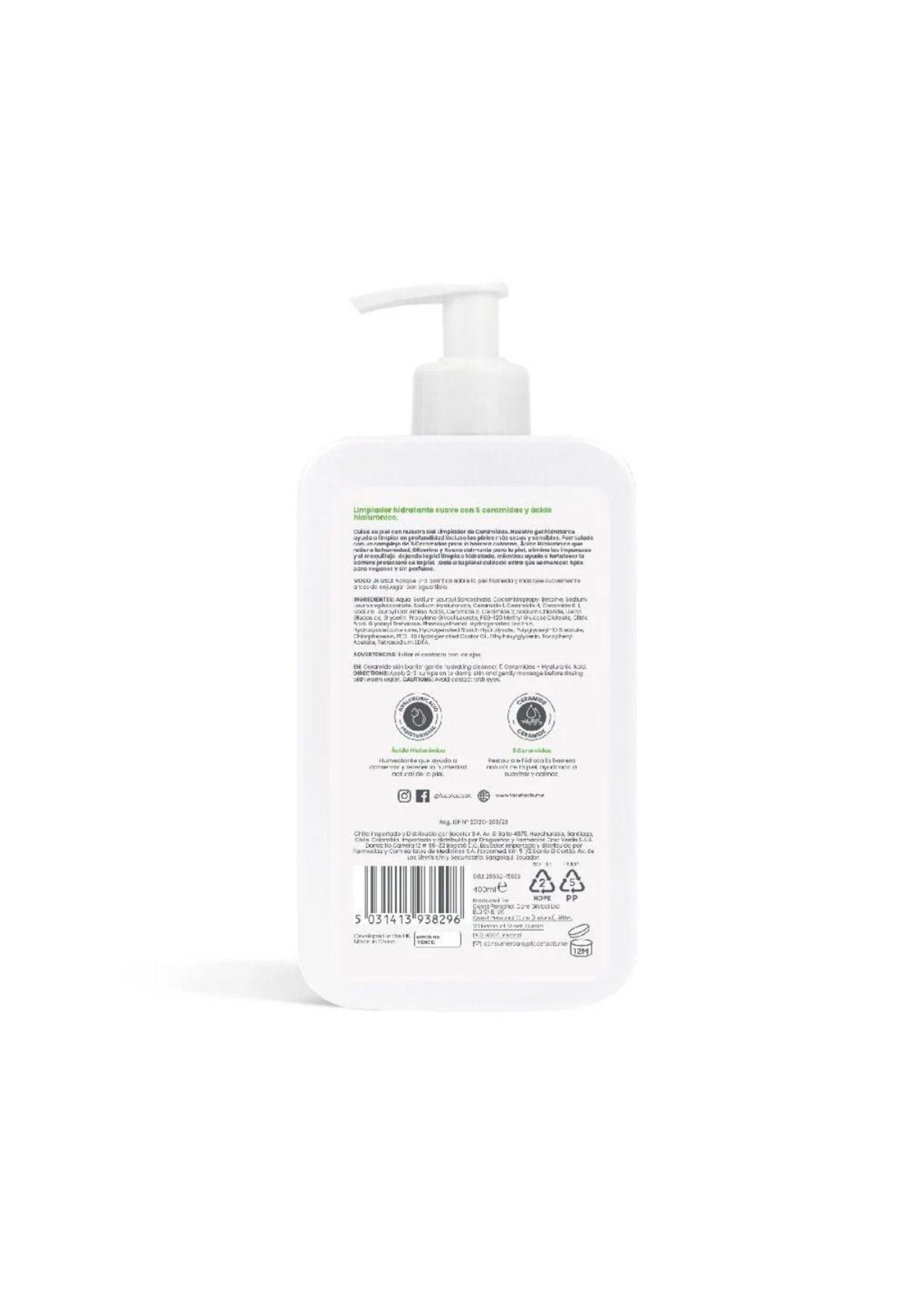 Limpiador Hidratante Suave Piel Seca a Muy Seca 400ml Ceramide-1