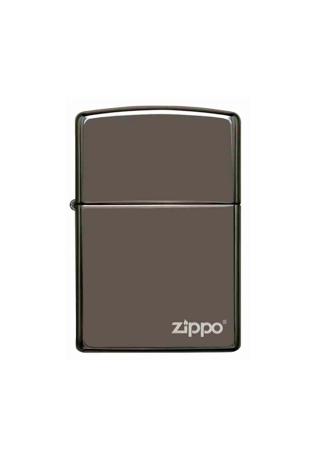 Encendedor Zippo Black Ice Logo Plateado Zp150zl-0