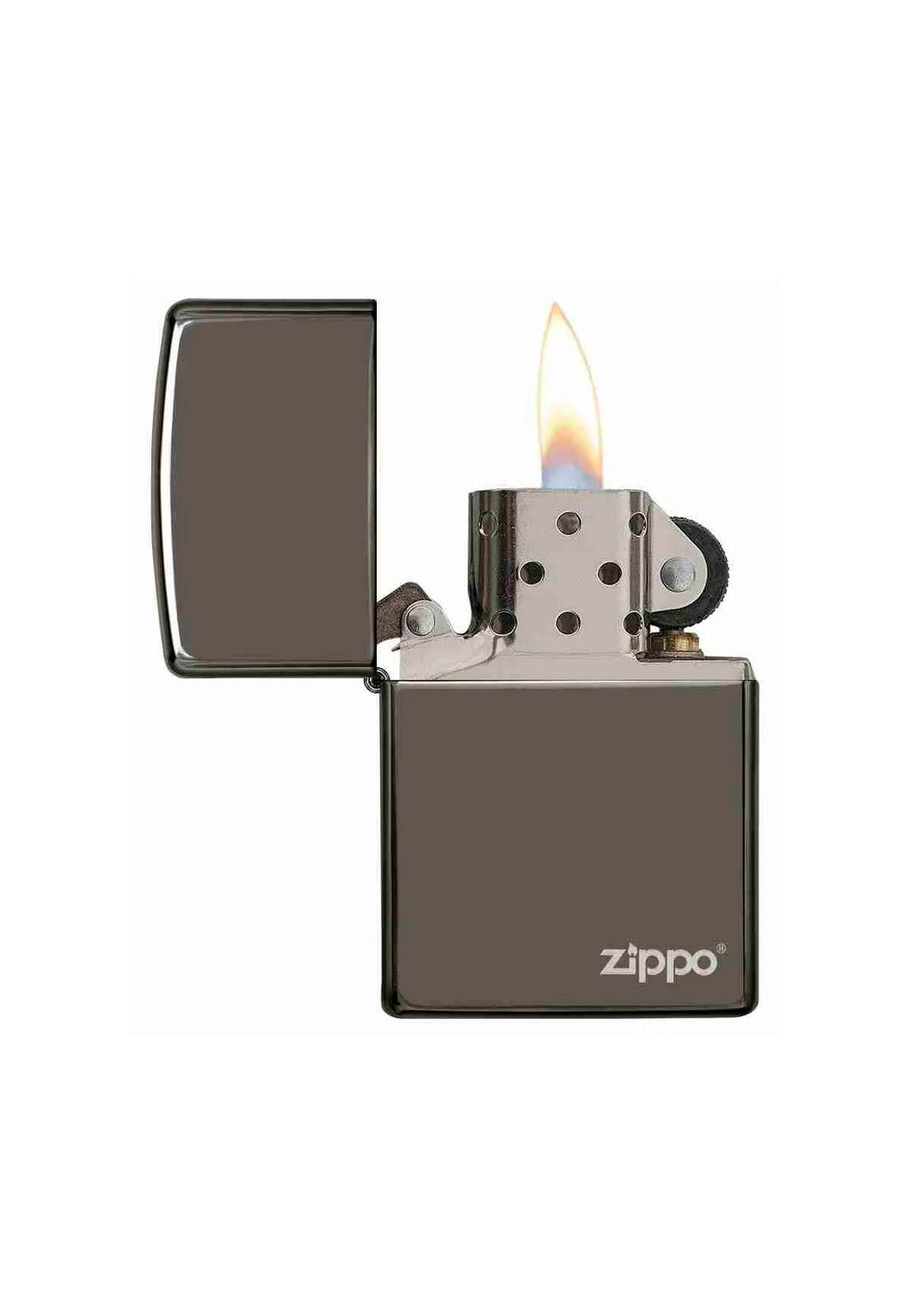 Encendedor Zippo Black Ice Logo Plateado Zp150zl-1