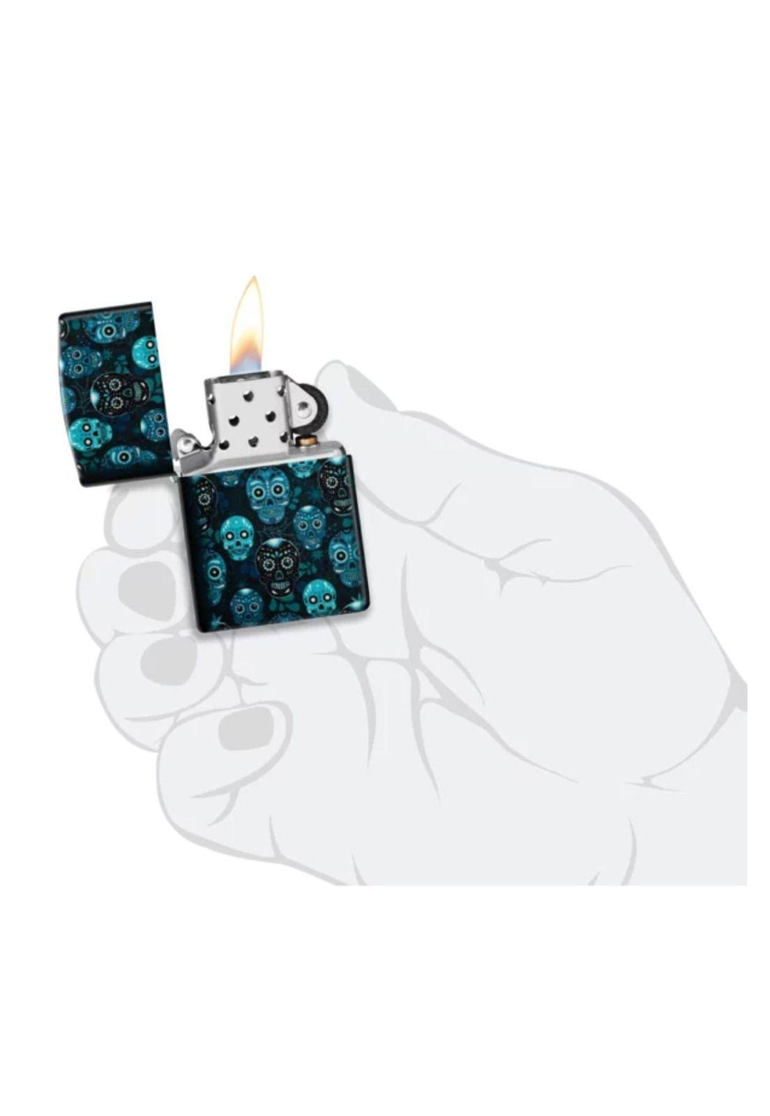 Encendedor Zippo Sugar Skulls Design Azul ZP46017-6