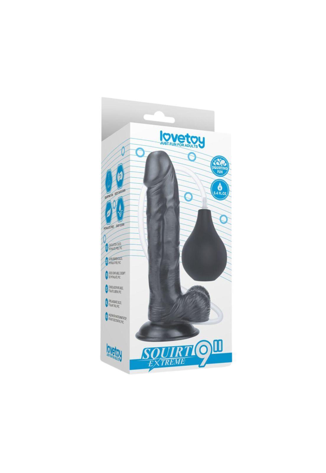 Dildo Consolador Eyaculador Squirt Extreme Negro 22cm Lovetoy-0