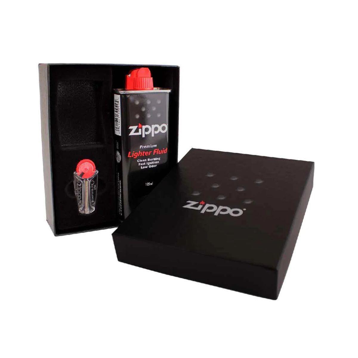 Pack Bencina 125ml + 6 Piedras + Caja de Regalo Zippo.-0