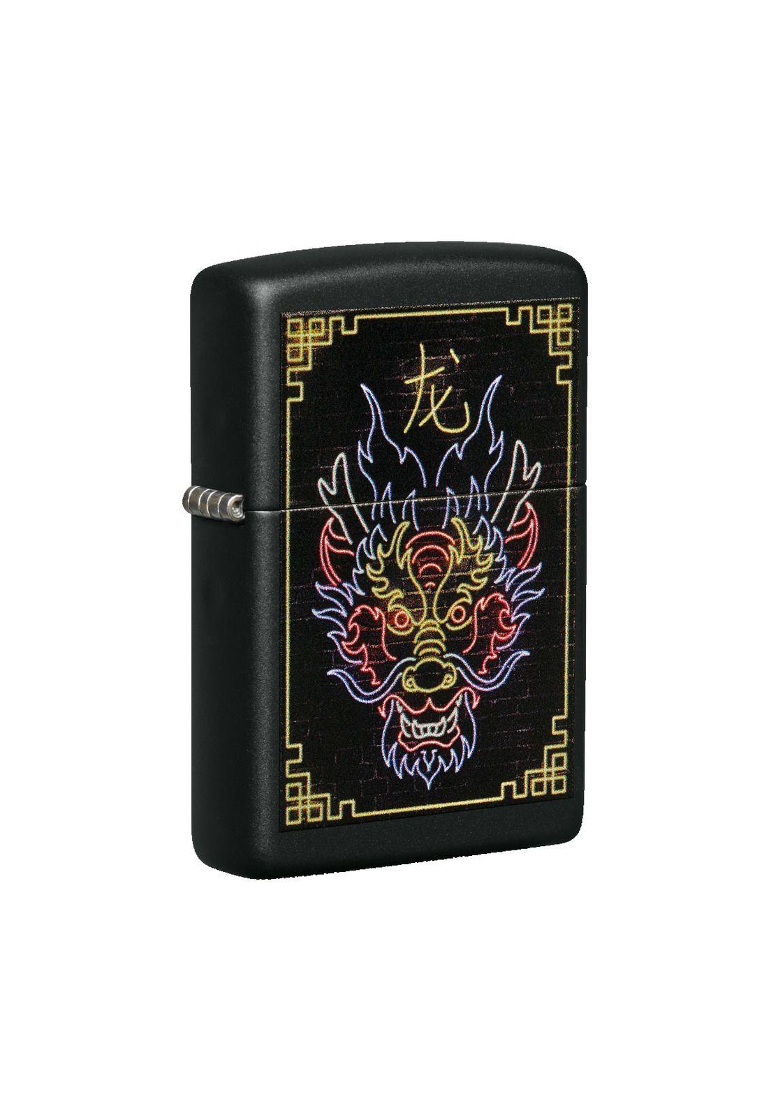 Encendedor Zippo Neon Dragon Design Negro Zp49396-2