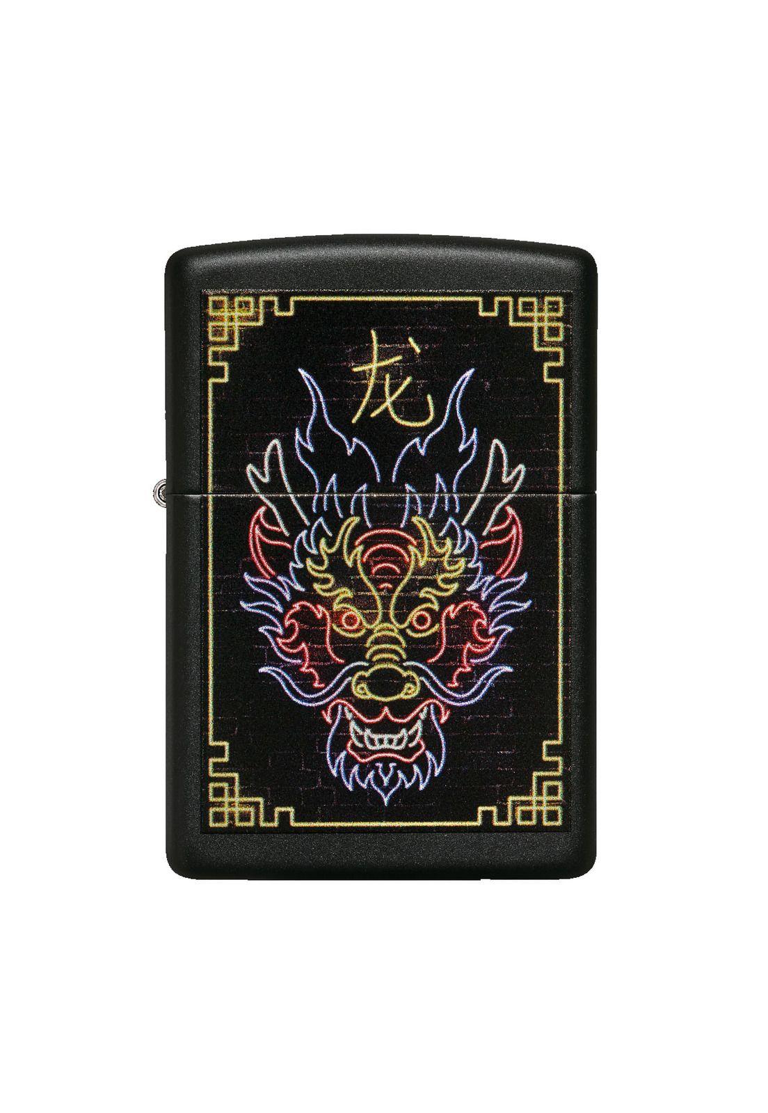 Encendedor Zippo Neon Dragon Design Negro Zp49396-4