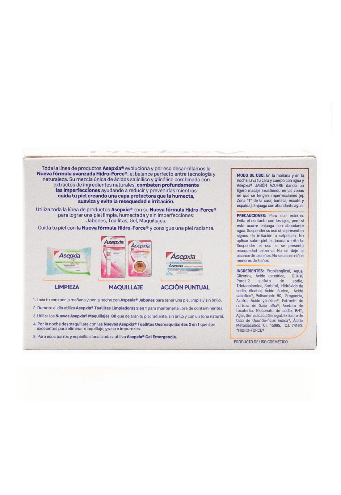 Asepxia Jabón Azufre Efecto Anti-sebo 100g-2