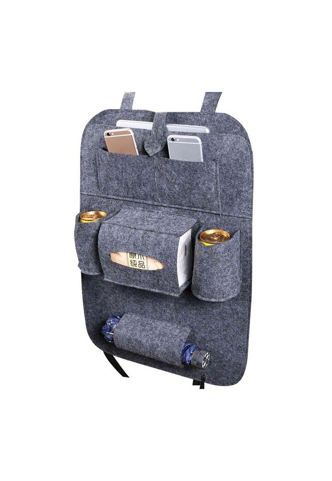 Organizador Para Auto Respaldo Asiento Bolso Color Gris-0