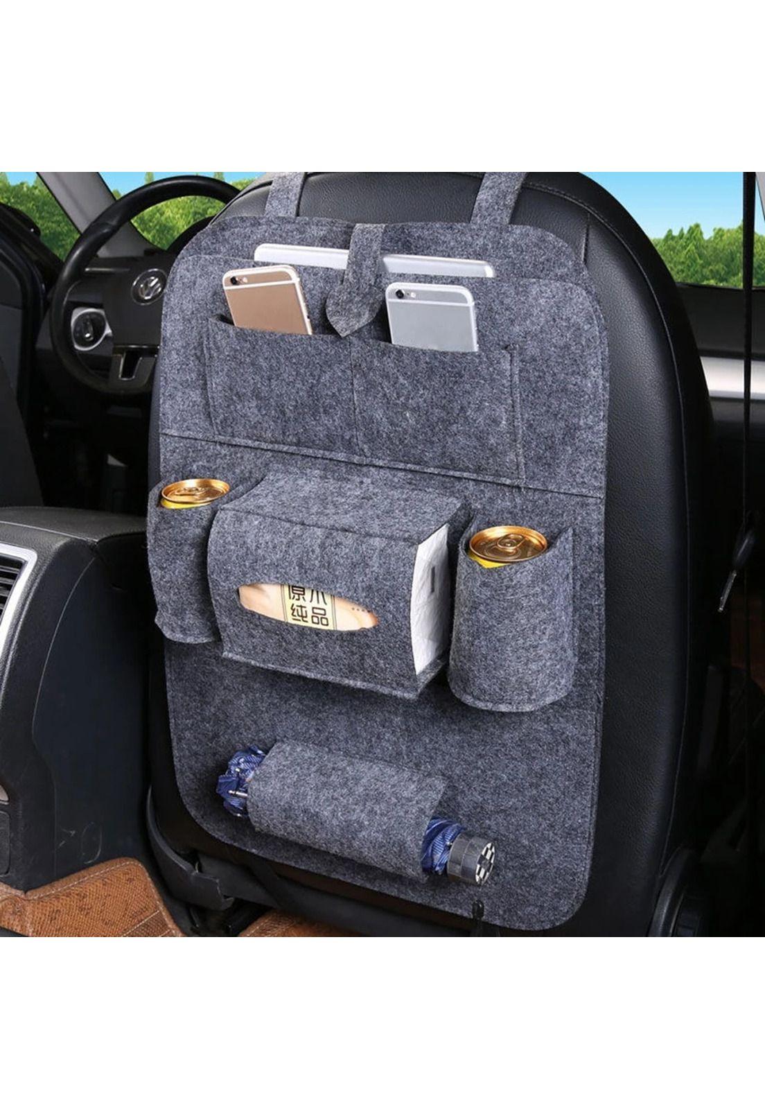 Organizador Para Auto Respaldo Asiento Bolso Color Gris-2