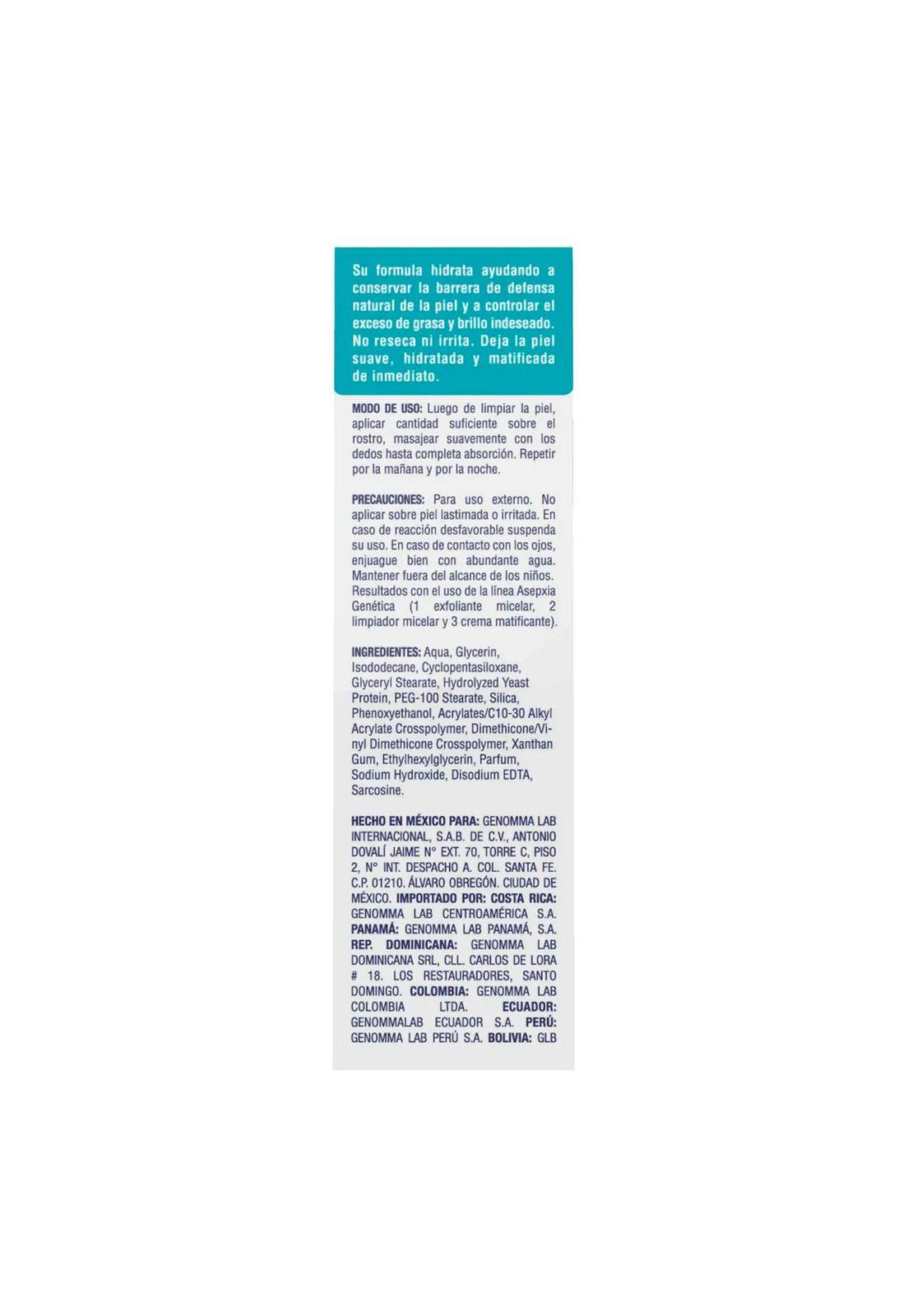 Asepxia Gen Crema Matificante Hidratante Anti Brillo 50g-3