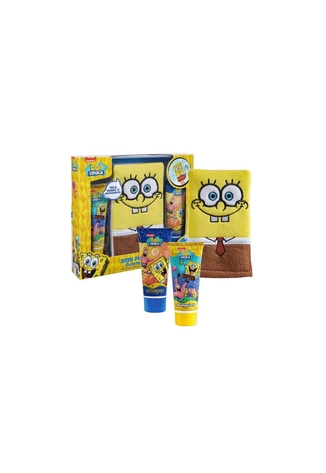 Set de Baño para Niños Bob Esponja Guante Shampoo Jabón-0