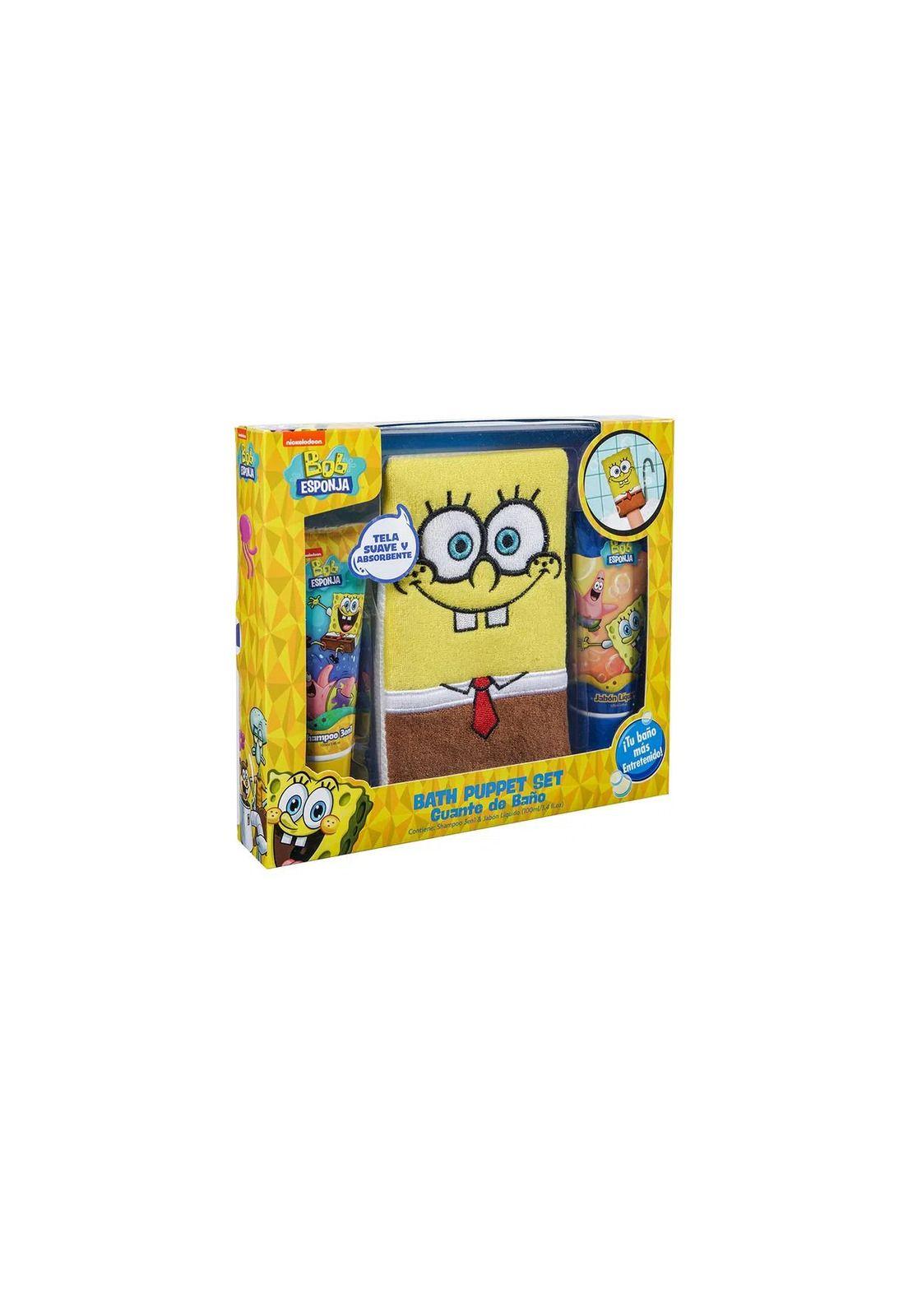 Set de Baño para Niños Bob Esponja Guante Shampoo Jabón-2