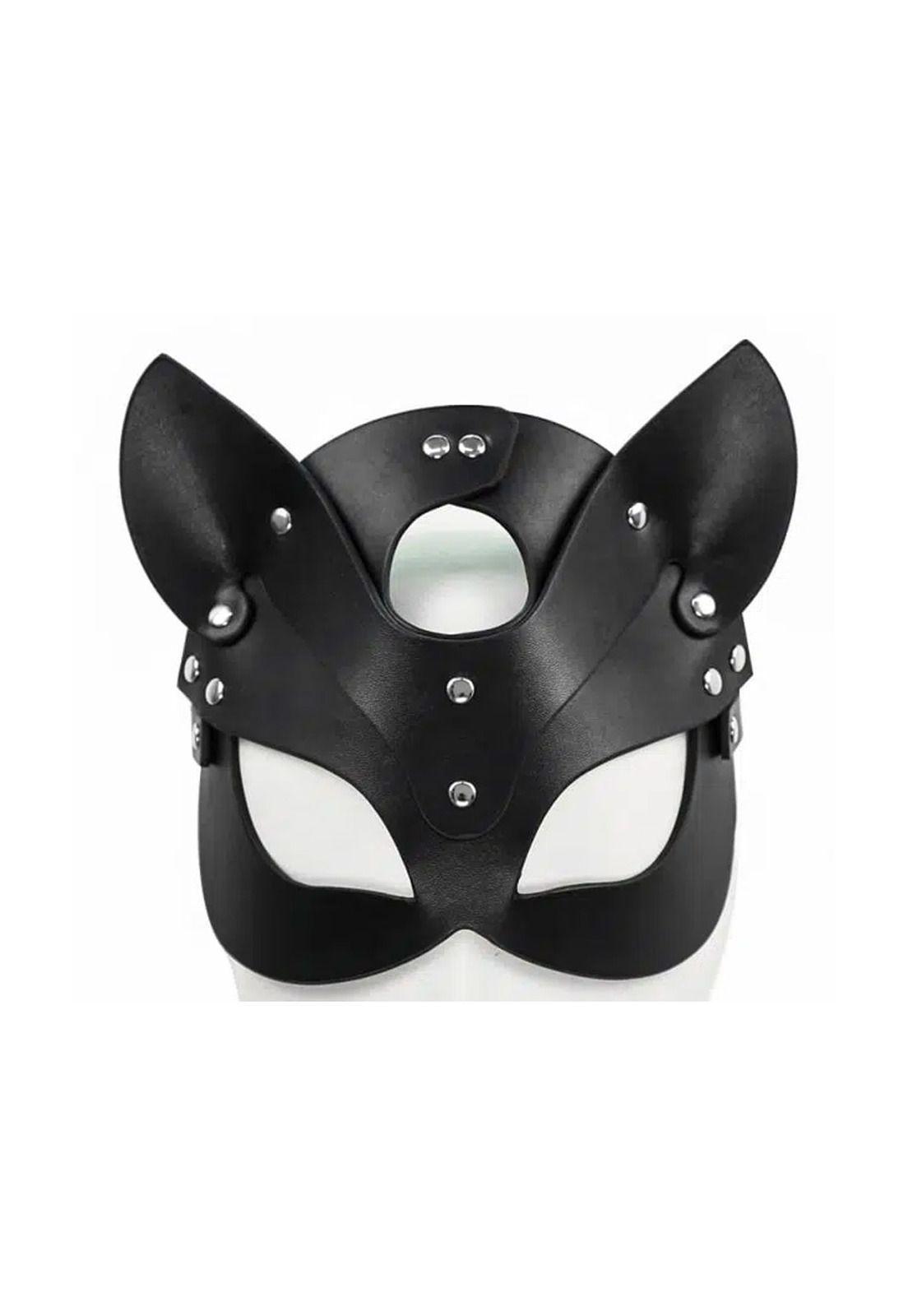 Antifaz Mascara Erotica Gato Bdsm Ecocuero Negro-0