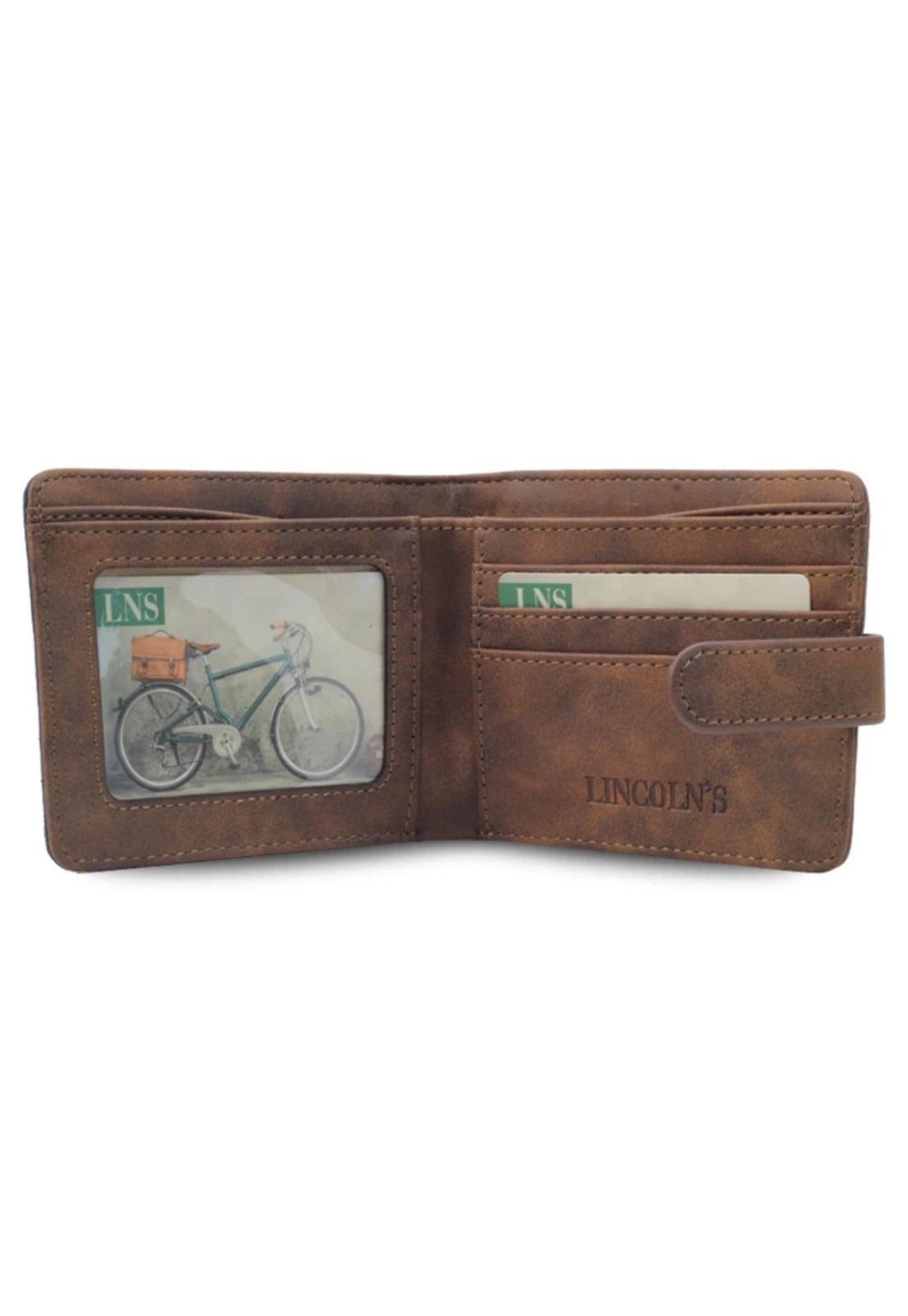 Billetera Cuerina Canvas Hombre Juno Tostado Lincoln's-2