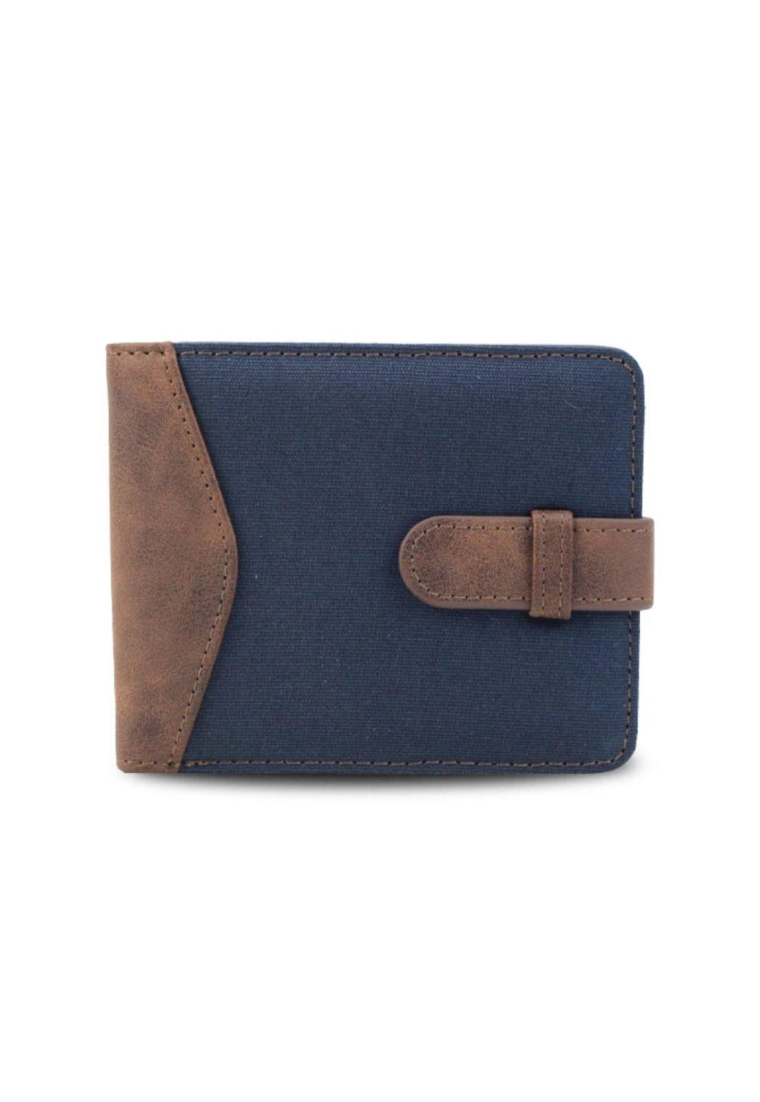 Billetera Cuerina Canvas Hombre Juno Azul Noche Lincoln's-0