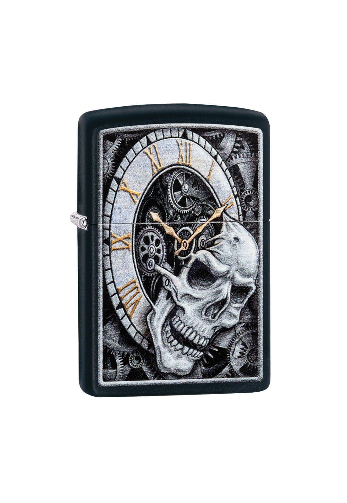 Encendedor Zippo Skull Clock Design Negro ZP29854 (Talle:Tamaño Único)-2