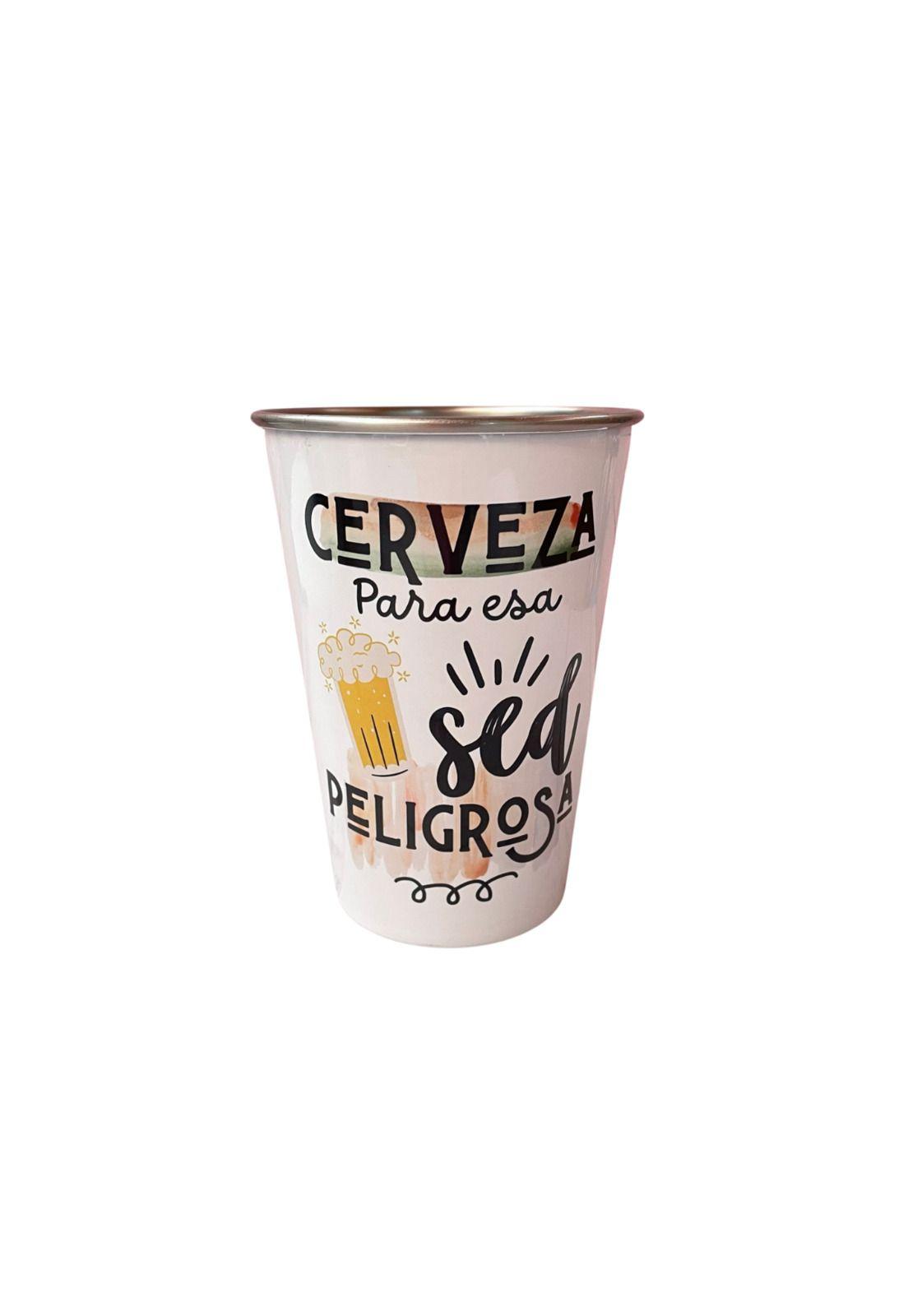 Vaso Cervecero De Acero Inoxidable 470cc Frase Mod.06-0