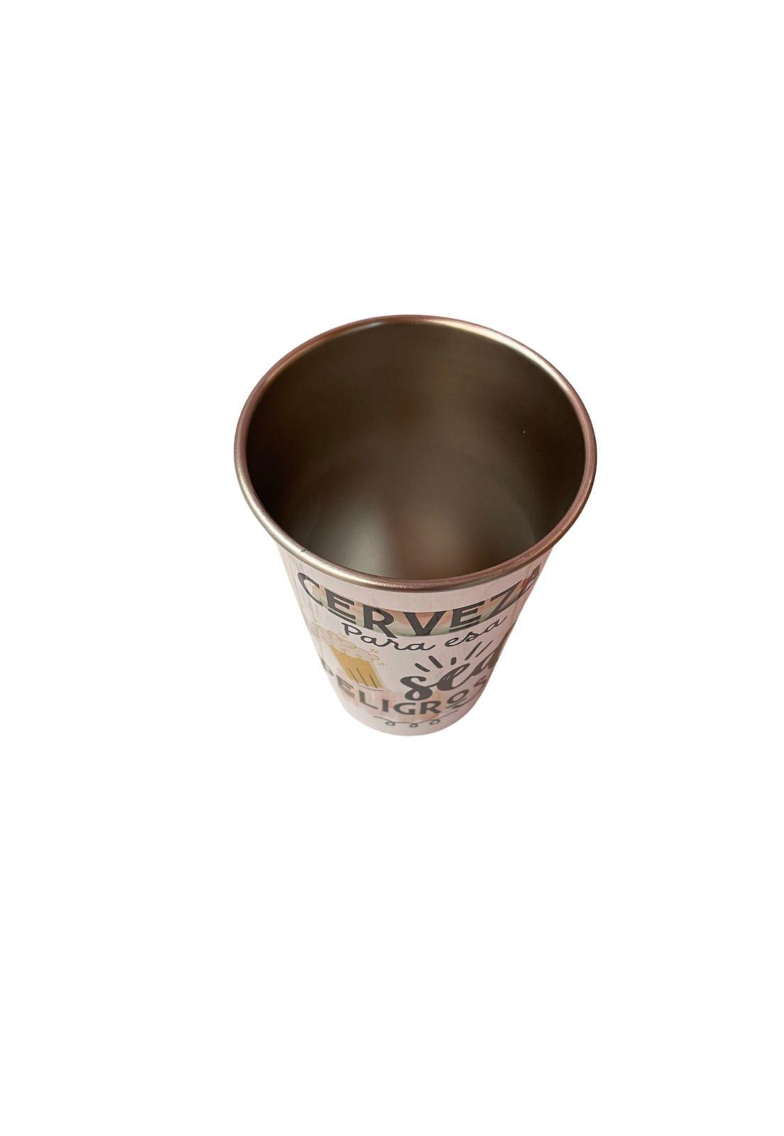 Vaso Cervecero De Acero Inoxidable 470cc Frase Mod.06-1