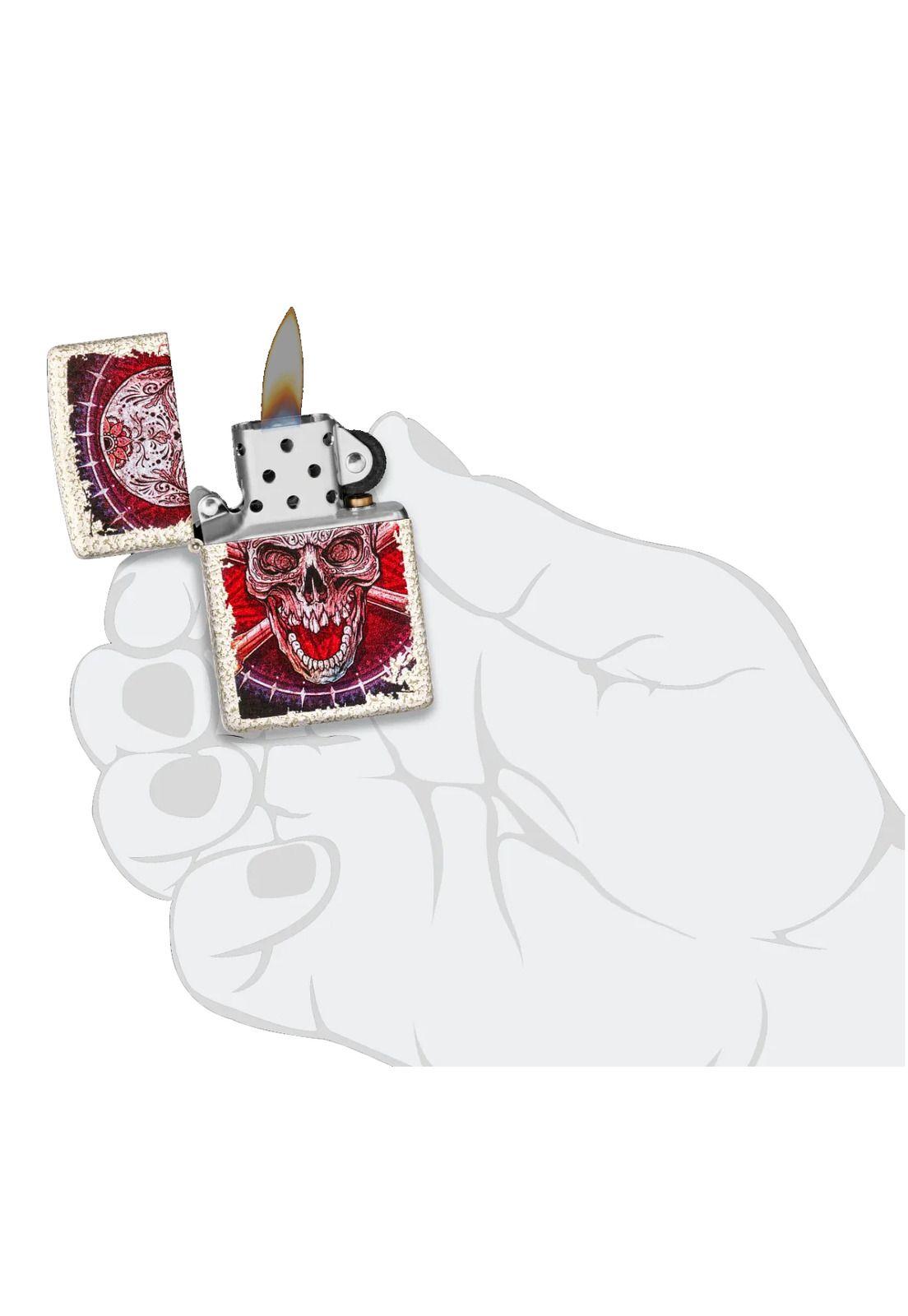 Encendedor Zippo Skull Mandala Design Blanco ZP49410-4