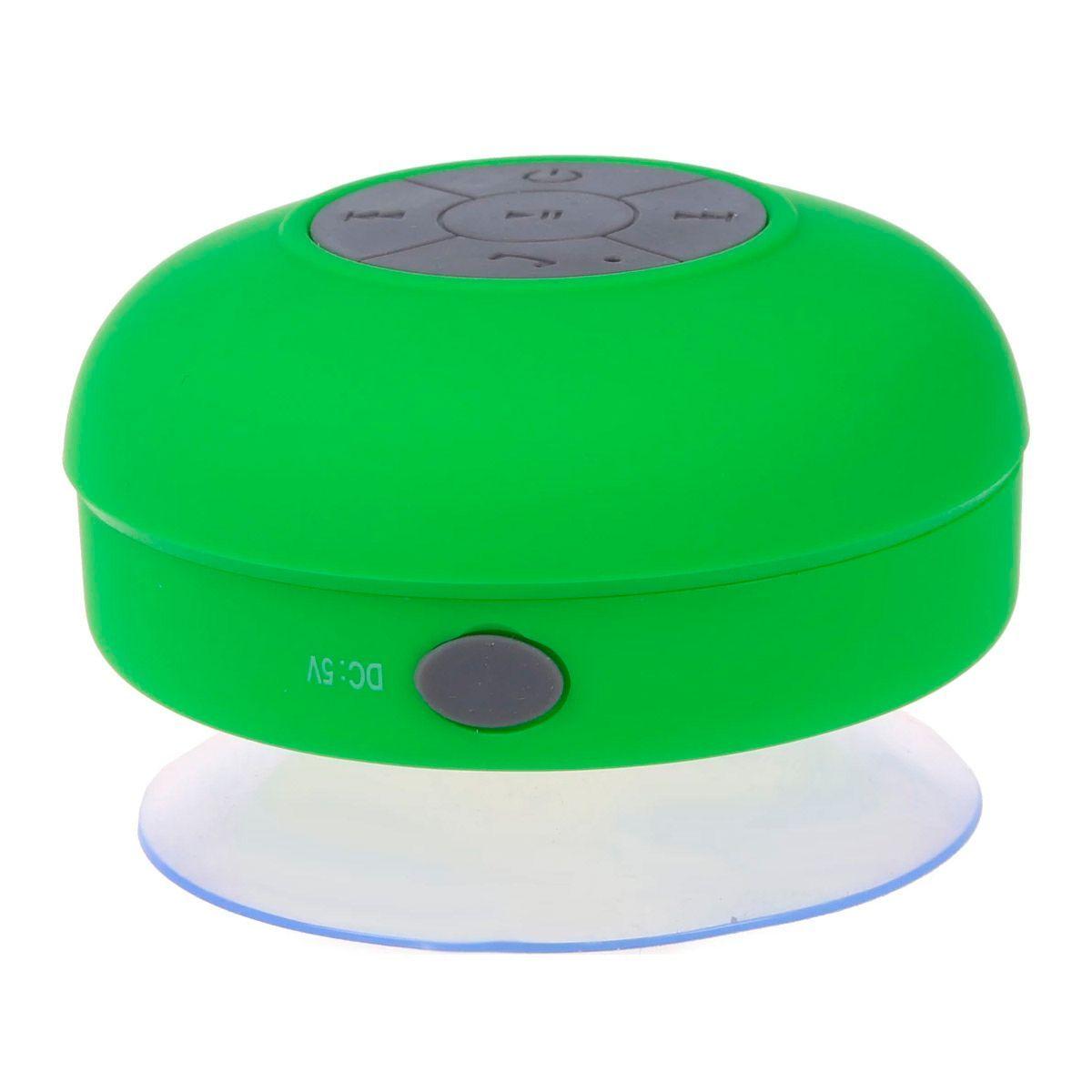 Parlante Bluetooth Impermeable Para Ducha Con Ventosa Verde-1