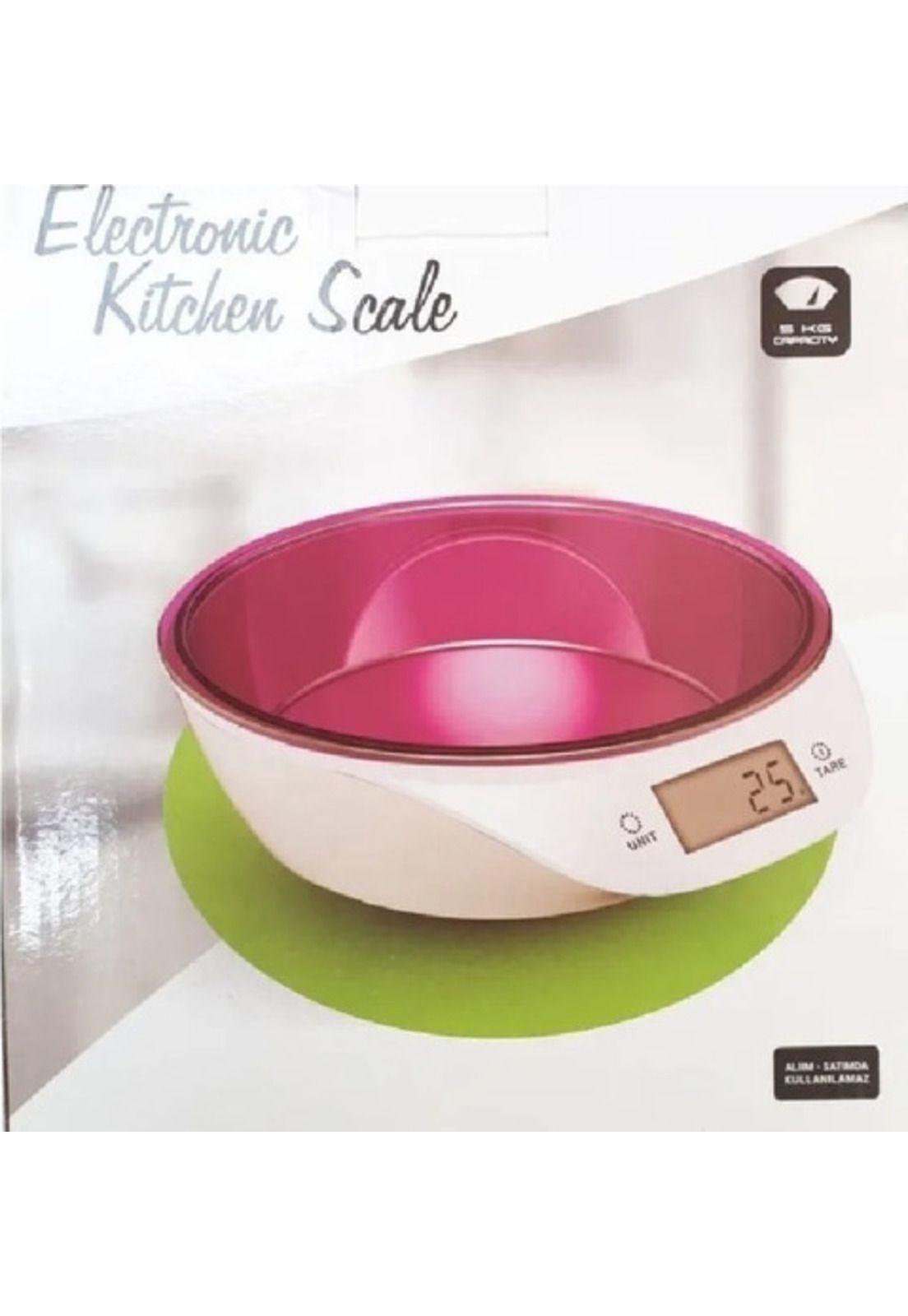 Balanza De Cocina Digital Pesa Gramera 5kg Bowl Rojo-1