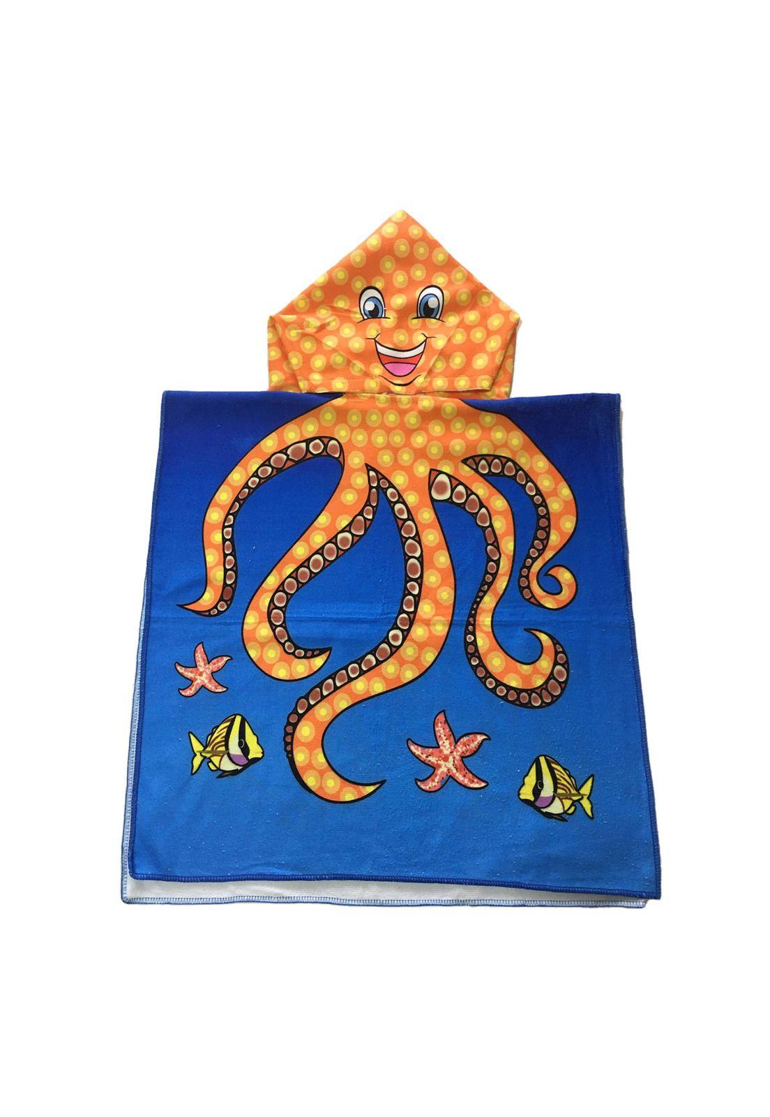 Toalla Para Niño Con Capucha Microfibra Pulpo 12-0