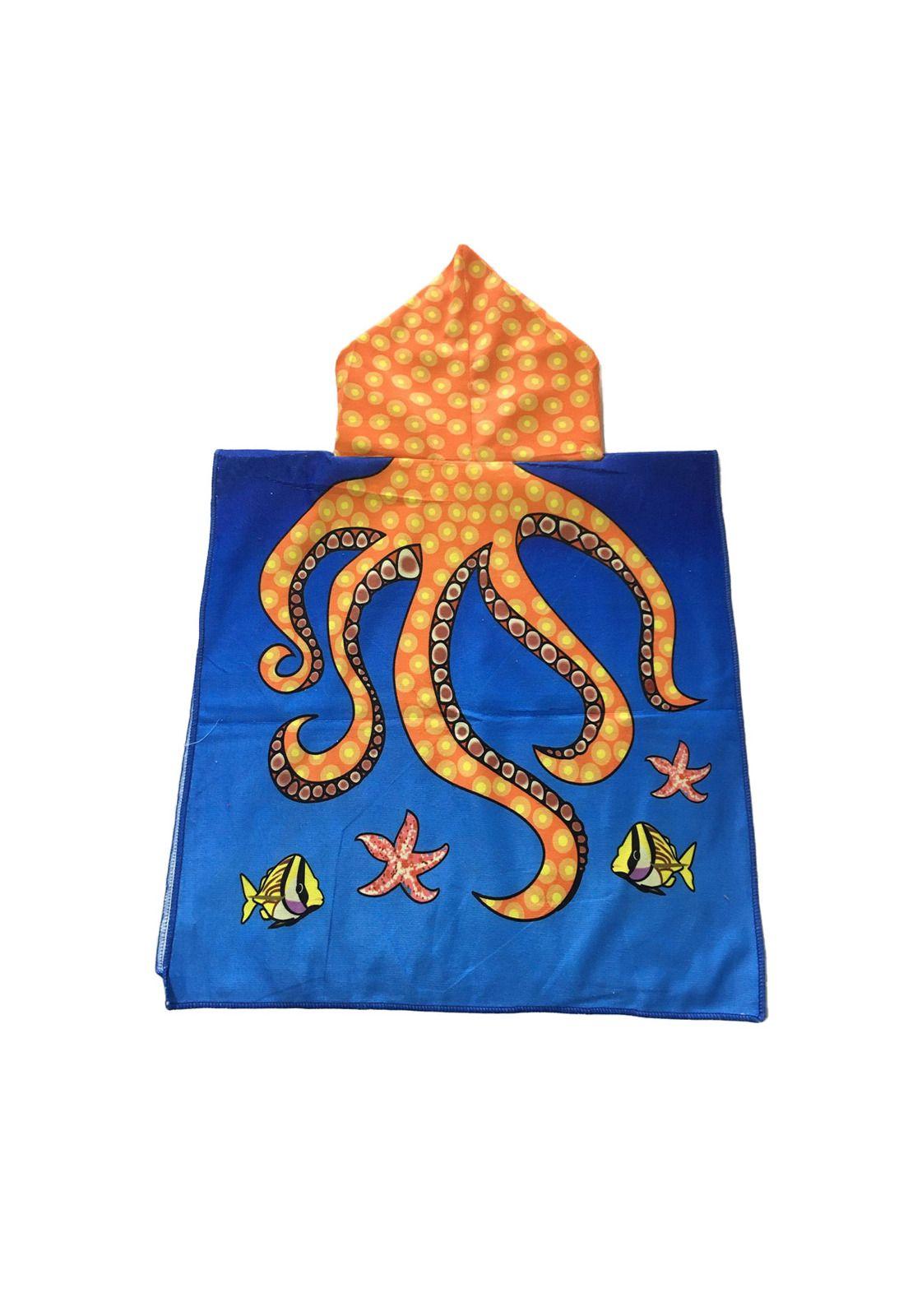 Toalla Para Niño Con Capucha Microfibra Pulpo 12-1