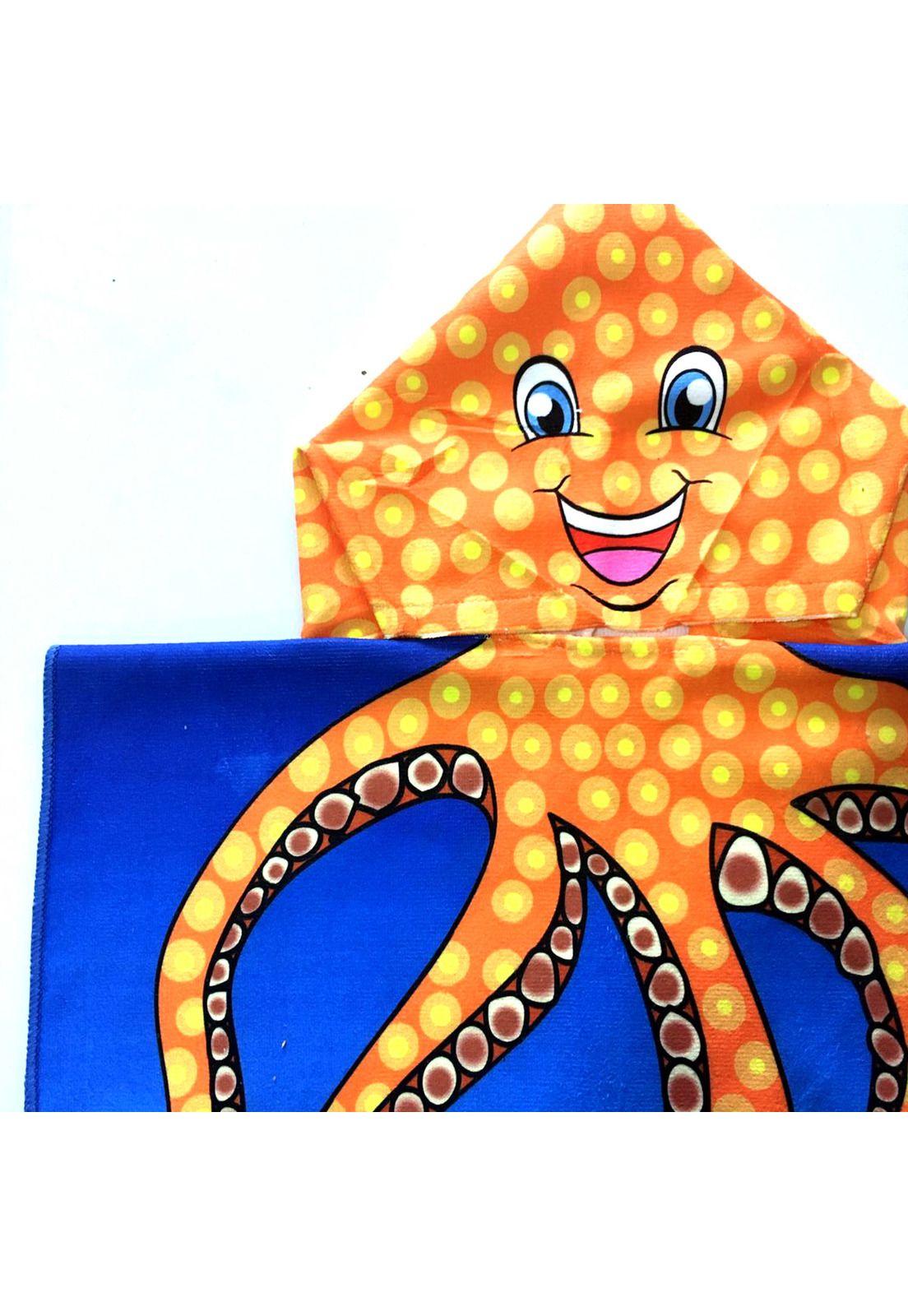 Toalla Para Niño Con Capucha Microfibra Pulpo 12-2