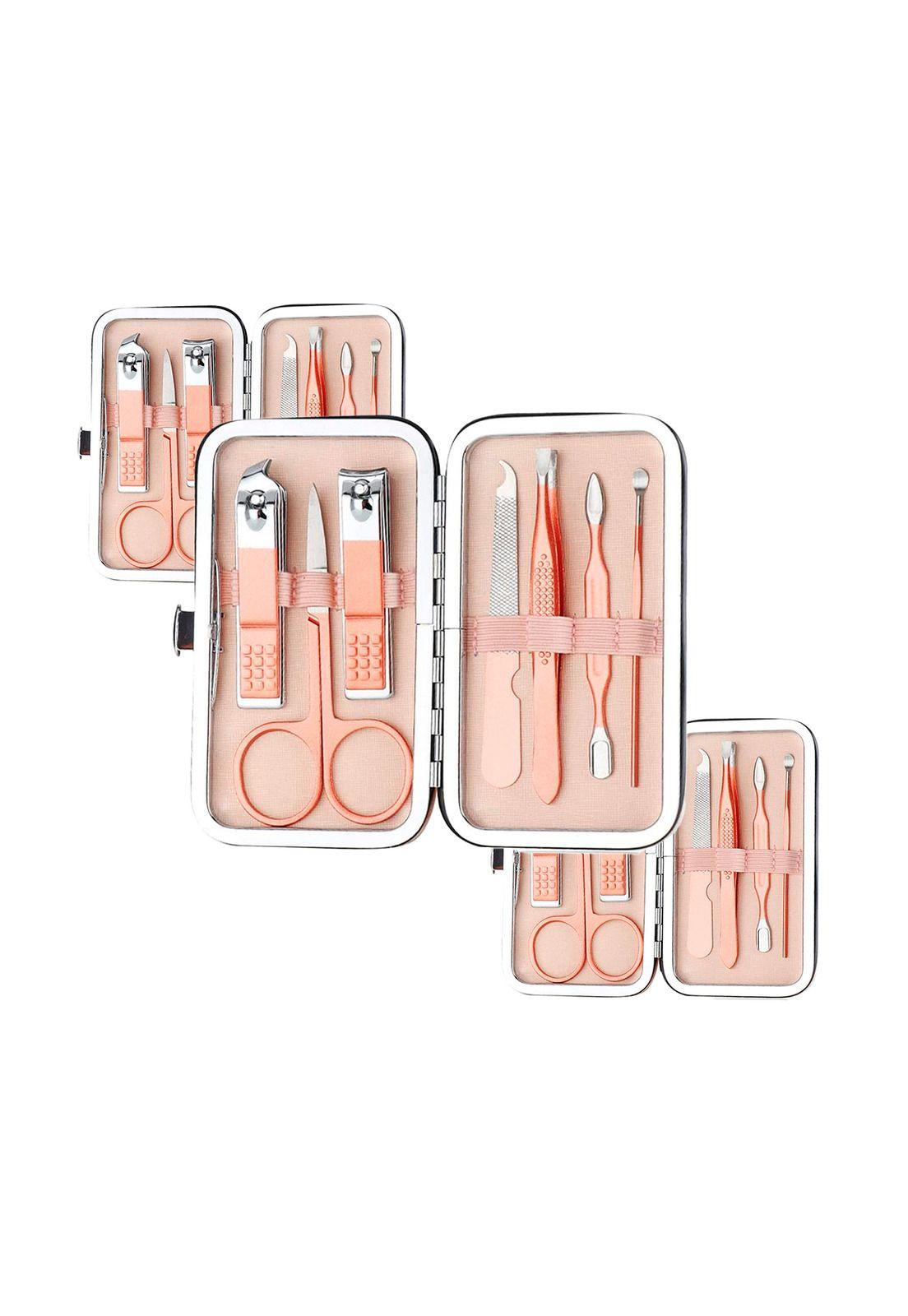 Pack 3 Sets Manicure Y Pedicure 7 Piezas Color Rosado-0