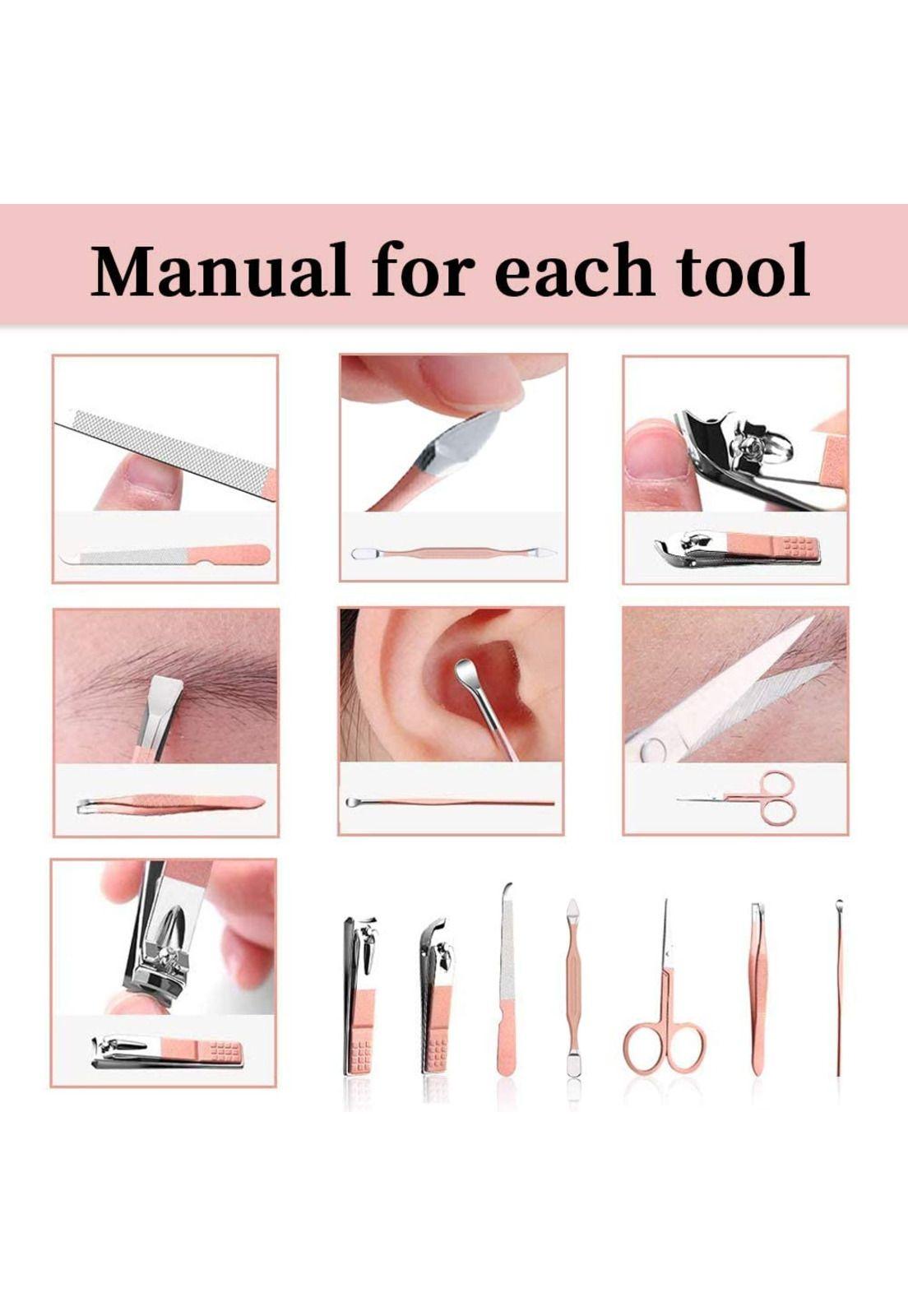 Pack 3 Sets Manicure Y Pedicure 7 Piezas Color Rosado-2