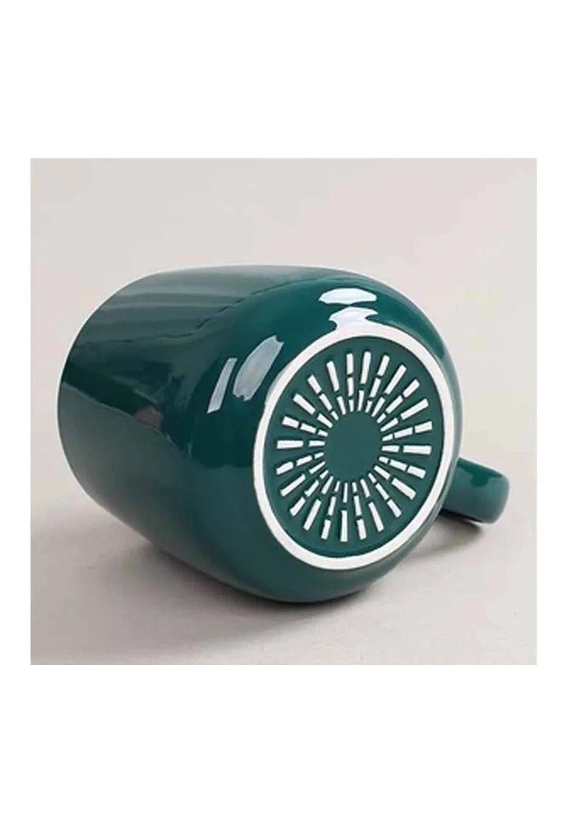 Taza Con Calentador Eléctrico Caja De Regalo Cuchara Verde-3