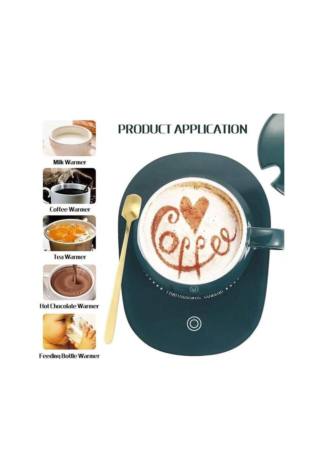 Taza Con Calentador Eléctrico Caja De Regalo Cuchara Verde-6