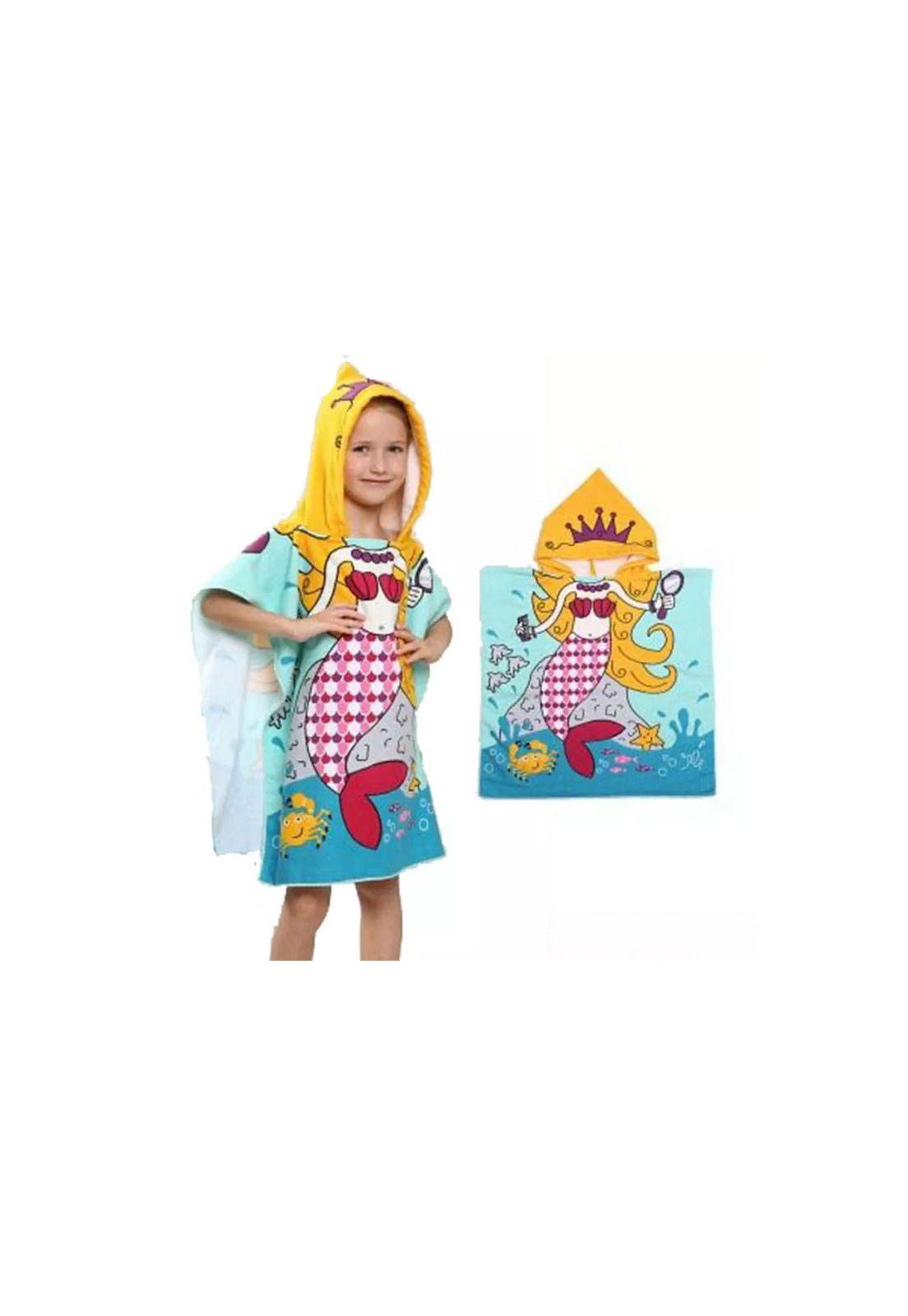Toalla Para Niño Con Capucha Microfibra Sirena 04-2