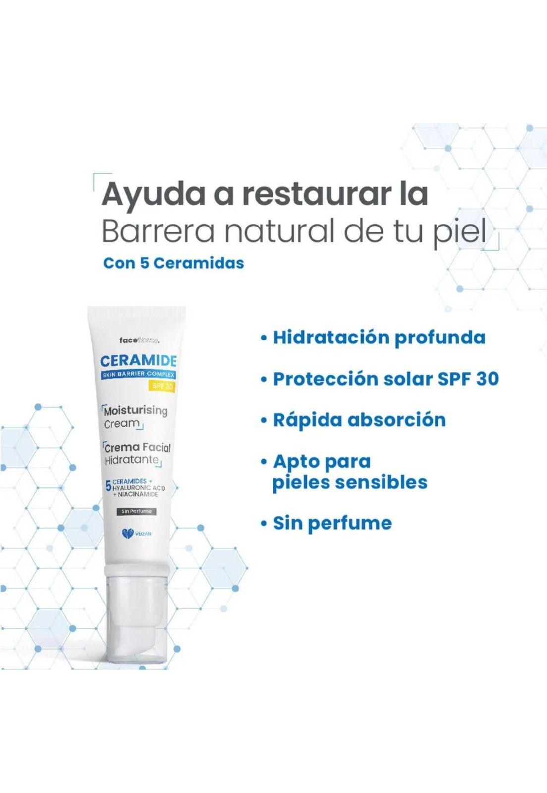 Crema Facial Hidratante SPF30 Piel Normal/Seca 50ml Ceramide-1
