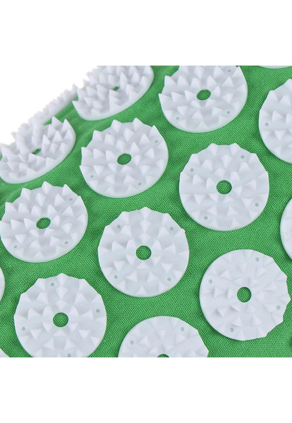 Alfombra Acupress Almohada Esterilla Yoga Acupresión Verde-1