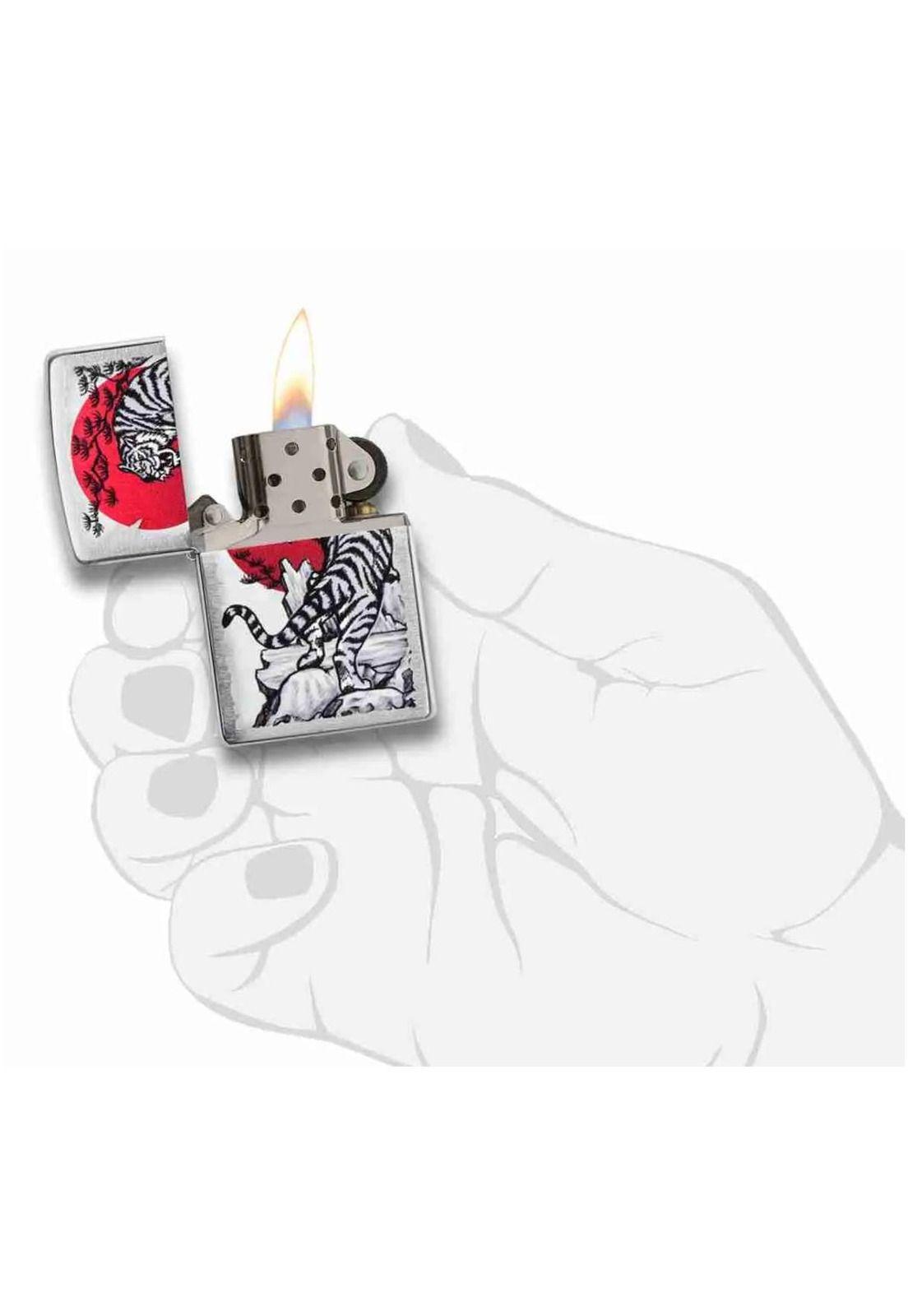 Encendedor Zippo Asian Tiger Design Plateado ZP29889-4
