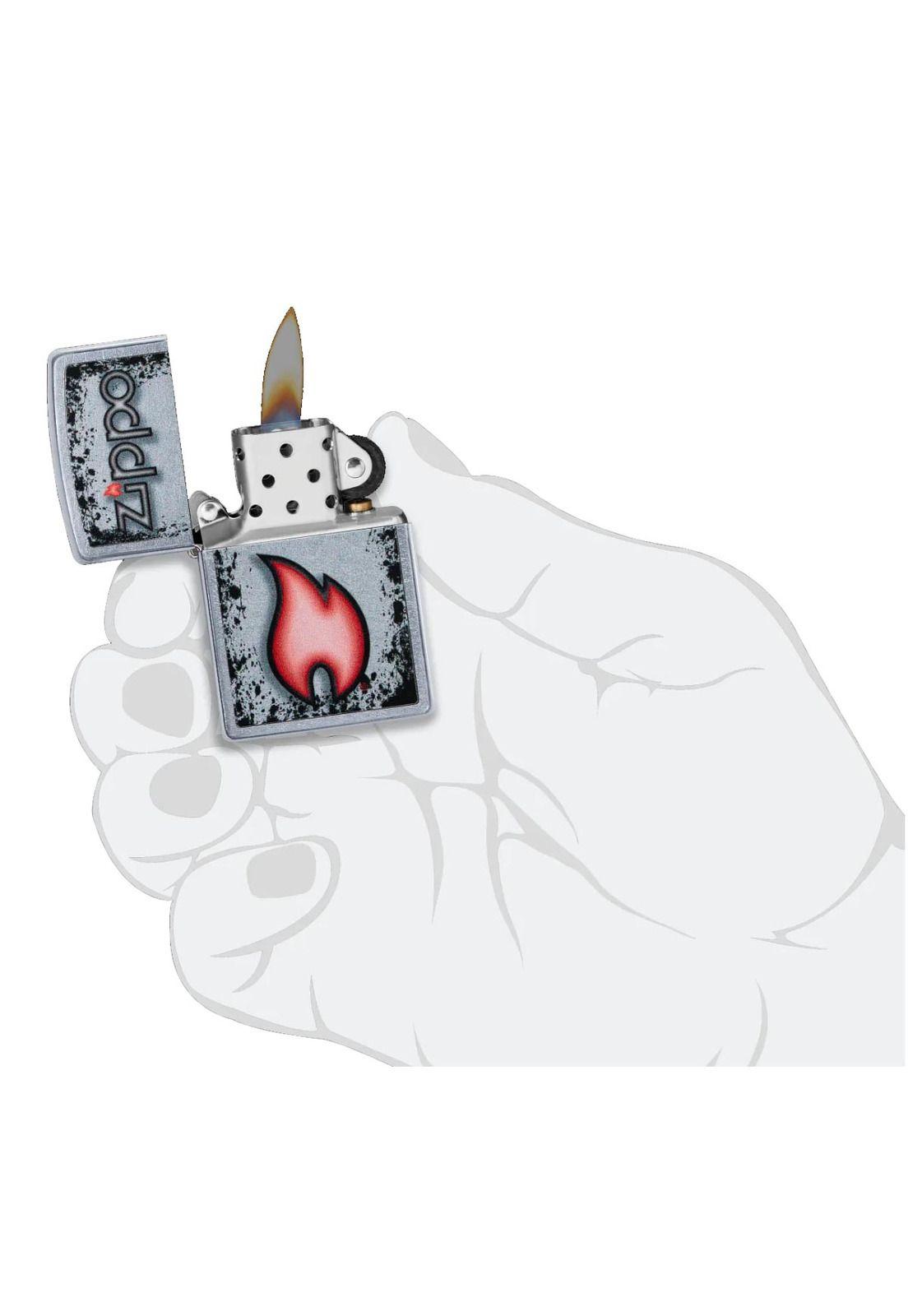 Encendedor Zippo Flame Design Plateado ZP49576-4