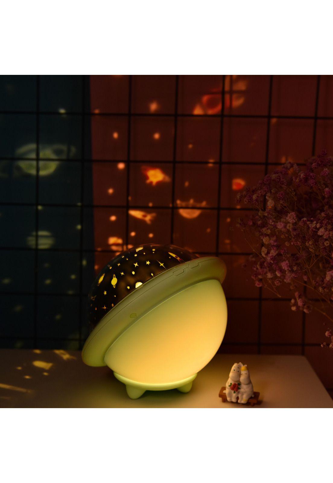 Ufo Lampara Led Proyector Estrella Cielo Espanta Cuco Rosa-4