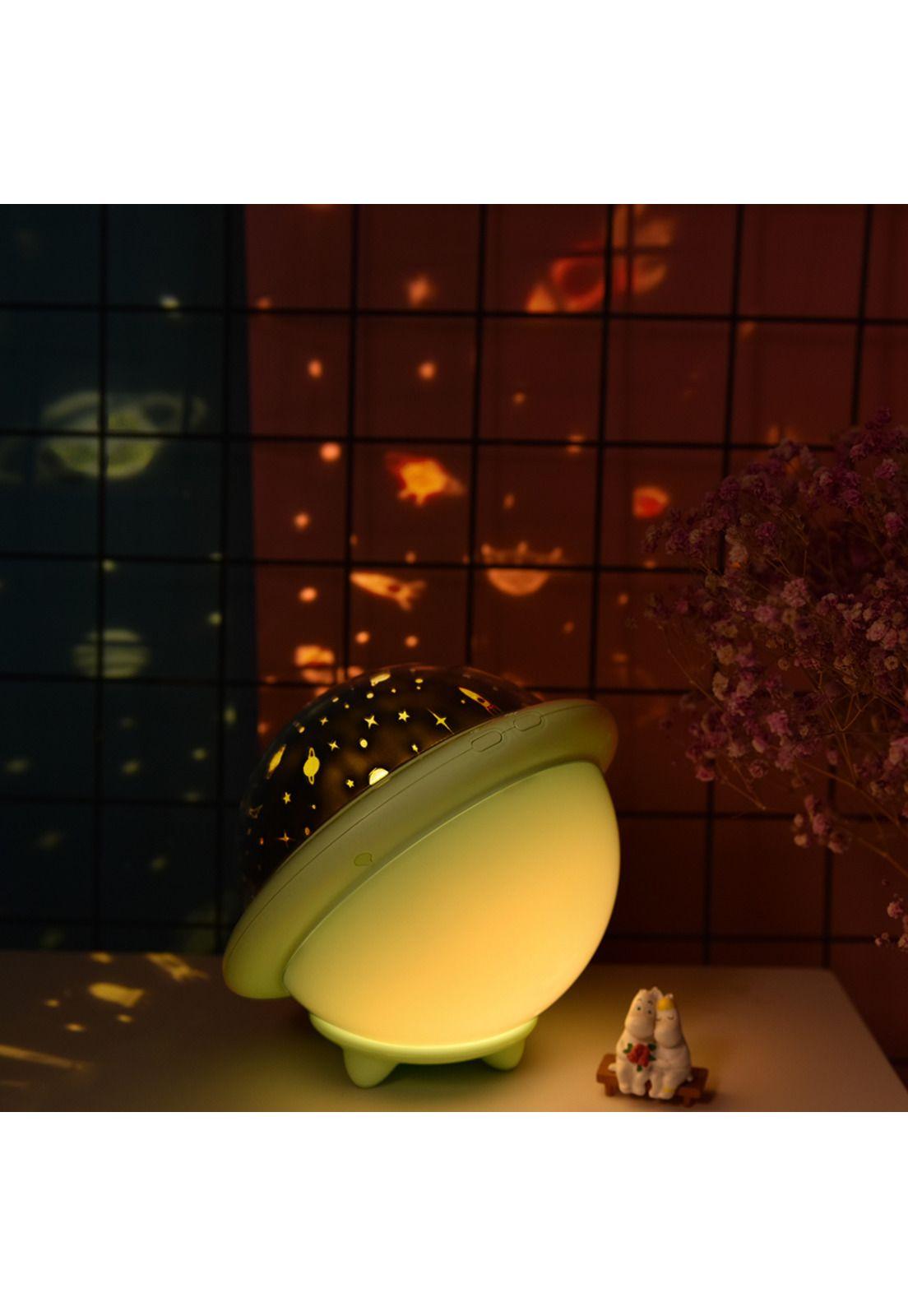 Ufo Lampara Luz Led Proyector Estrella Cielo Espanta Cuco Blanca-3