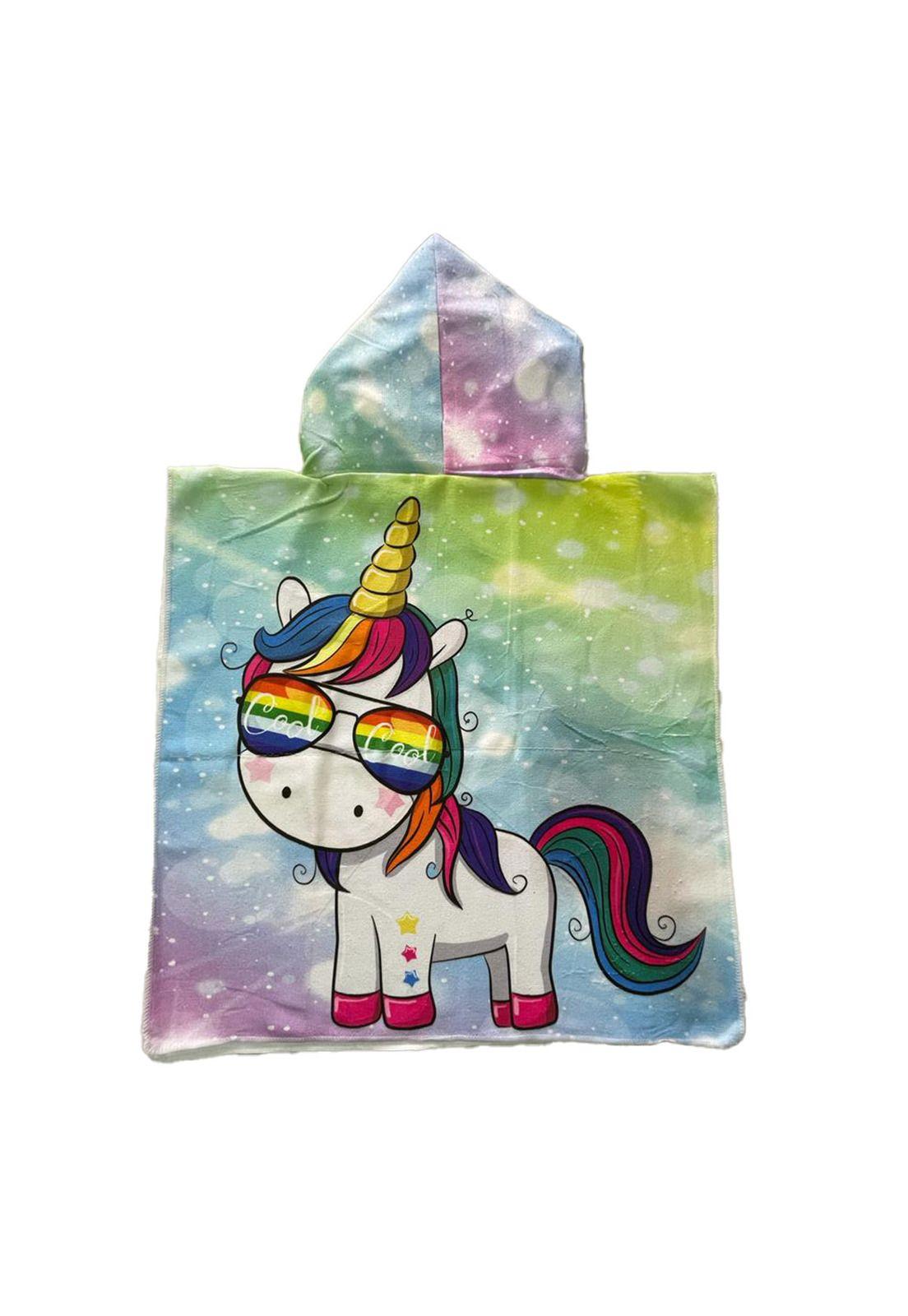 Toalla Para Niña Con Capucha Microfibra Unicornio 11-1