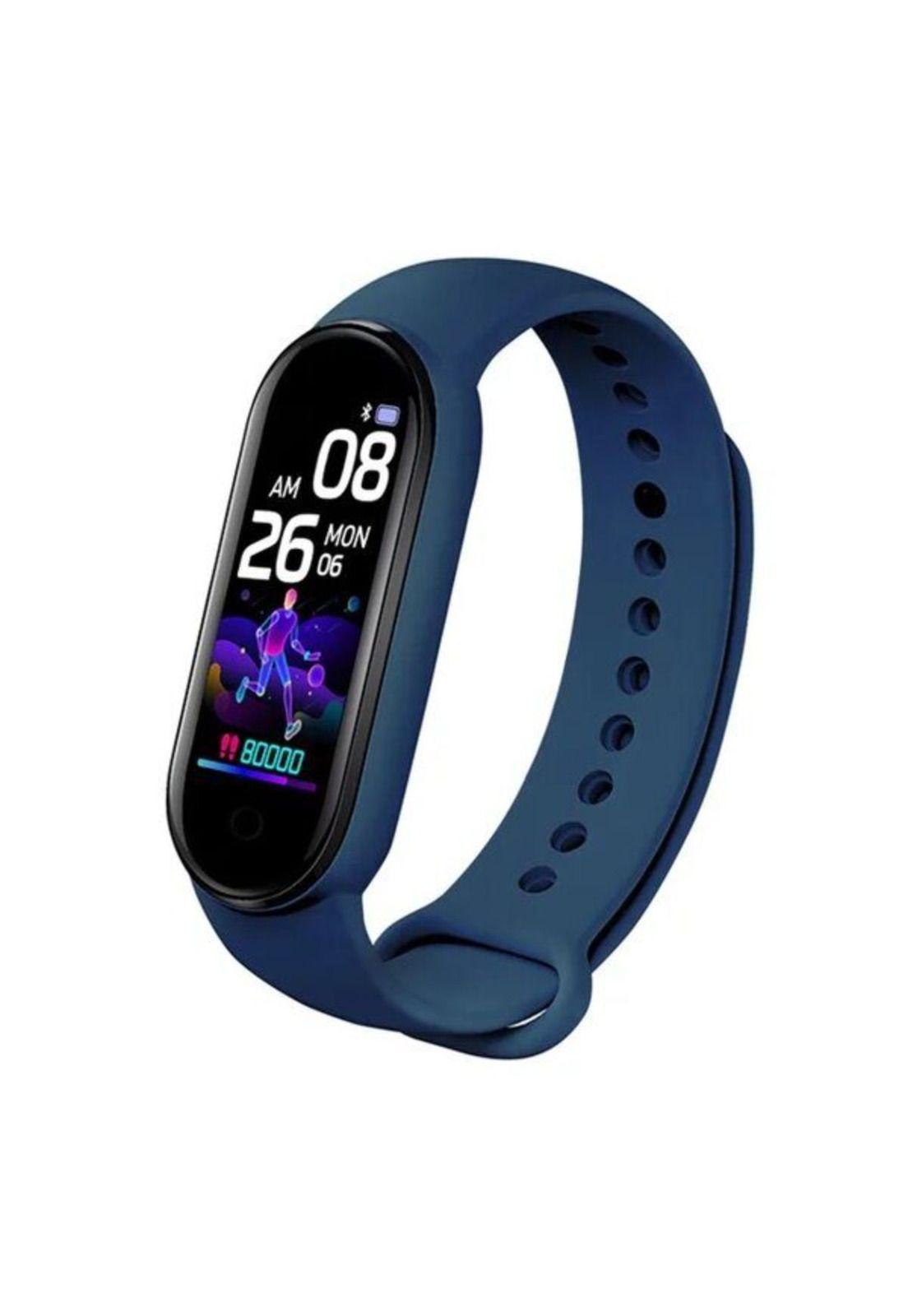 Reloj Smart Band M6 Monitor Cardiaco Deportes Calorias Azul-0