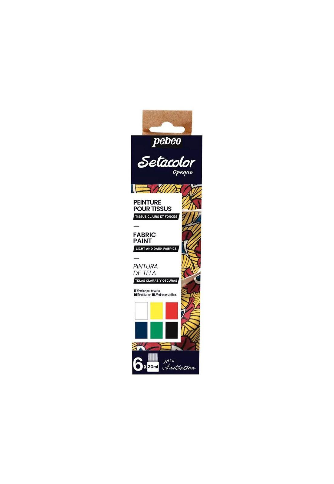 Kit Pintura Telas 6 Colores Pebeo Setacolor 20ml Opacos-0