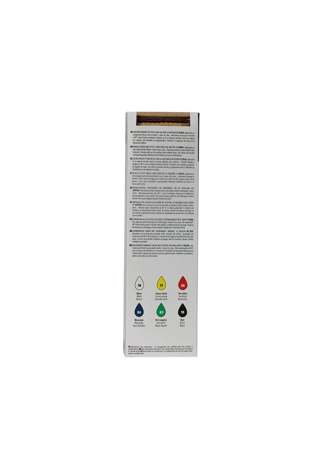 Kit Pintura Telas 6 Colores Pebeo Setacolor 20ml Opacos-1