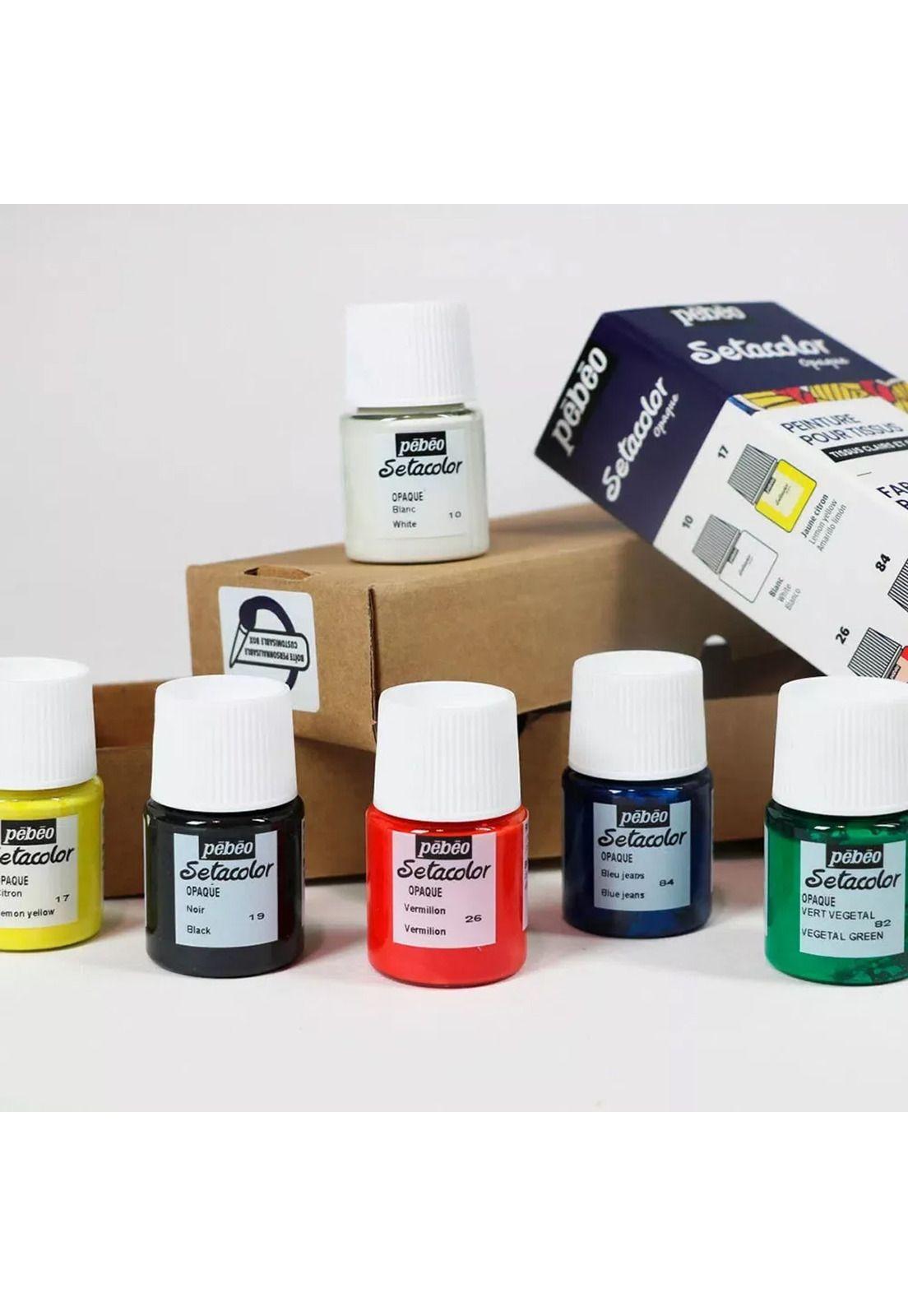 Kit Pintura Telas 6 Colores Pebeo Setacolor 20ml Opacos-2