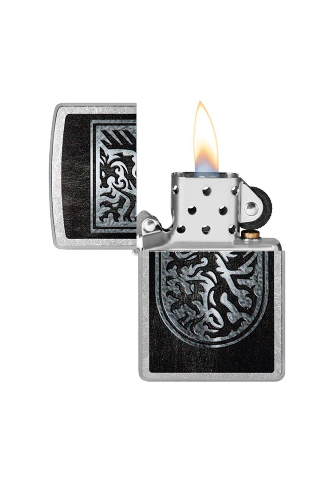 Encendedor Zippo Dragon Shield Design Plateado ZP48730 (Talle:Tamaño Único)-1
