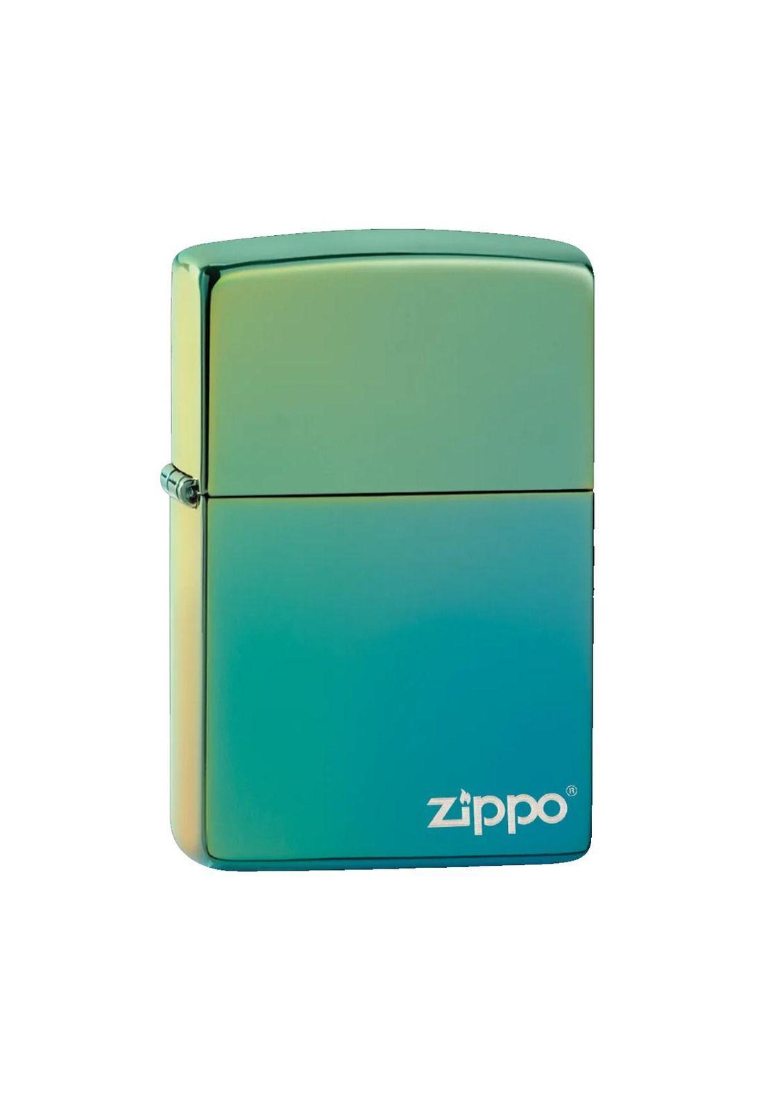 Encendedor Zippo High Polish Teal Logo Vede ZP49191ZL-2