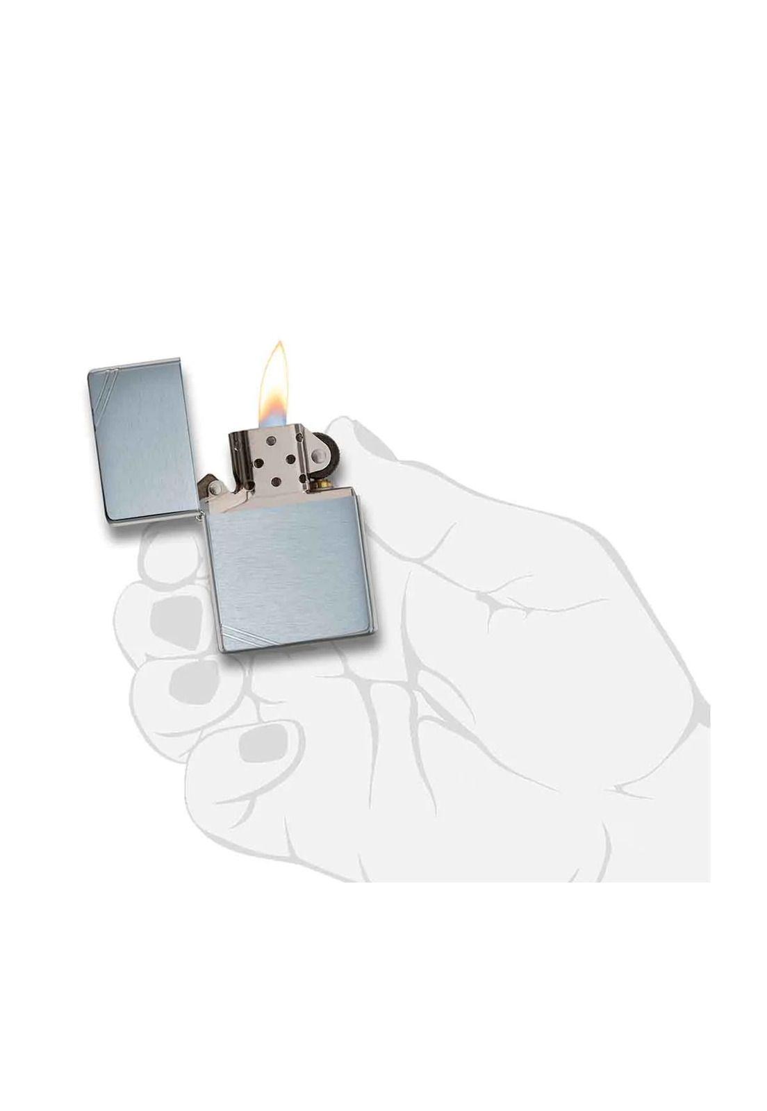 Encendedor Zippo Brushed Chrome Slashes Plateado Zp230-4