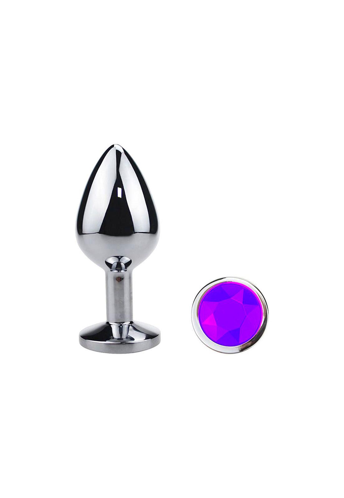 Plug Anal Dilatador Acero Inoxidable Cristal Morado Talla S-0