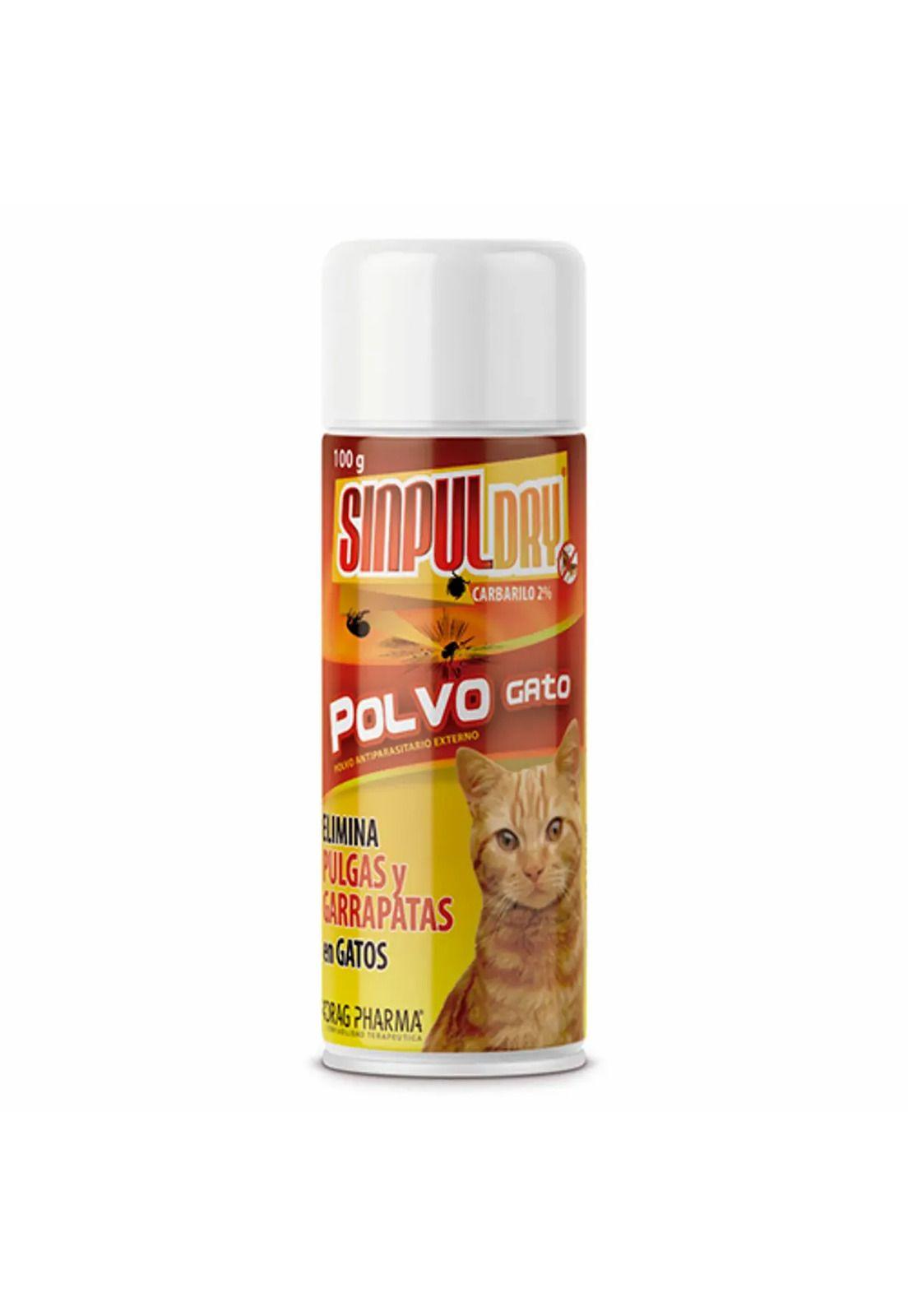 Polvo Antiparasitario Antipulgas para Gatos Sinpul Dry 100 g-0