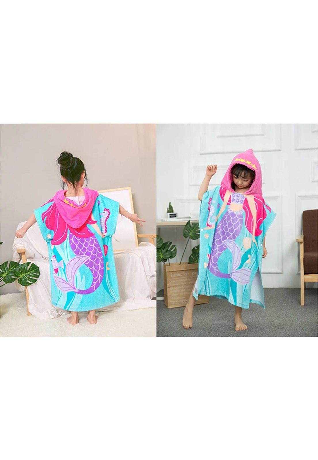 Toalla Para Niño Con Capucha Microfibra Sirena 05-2